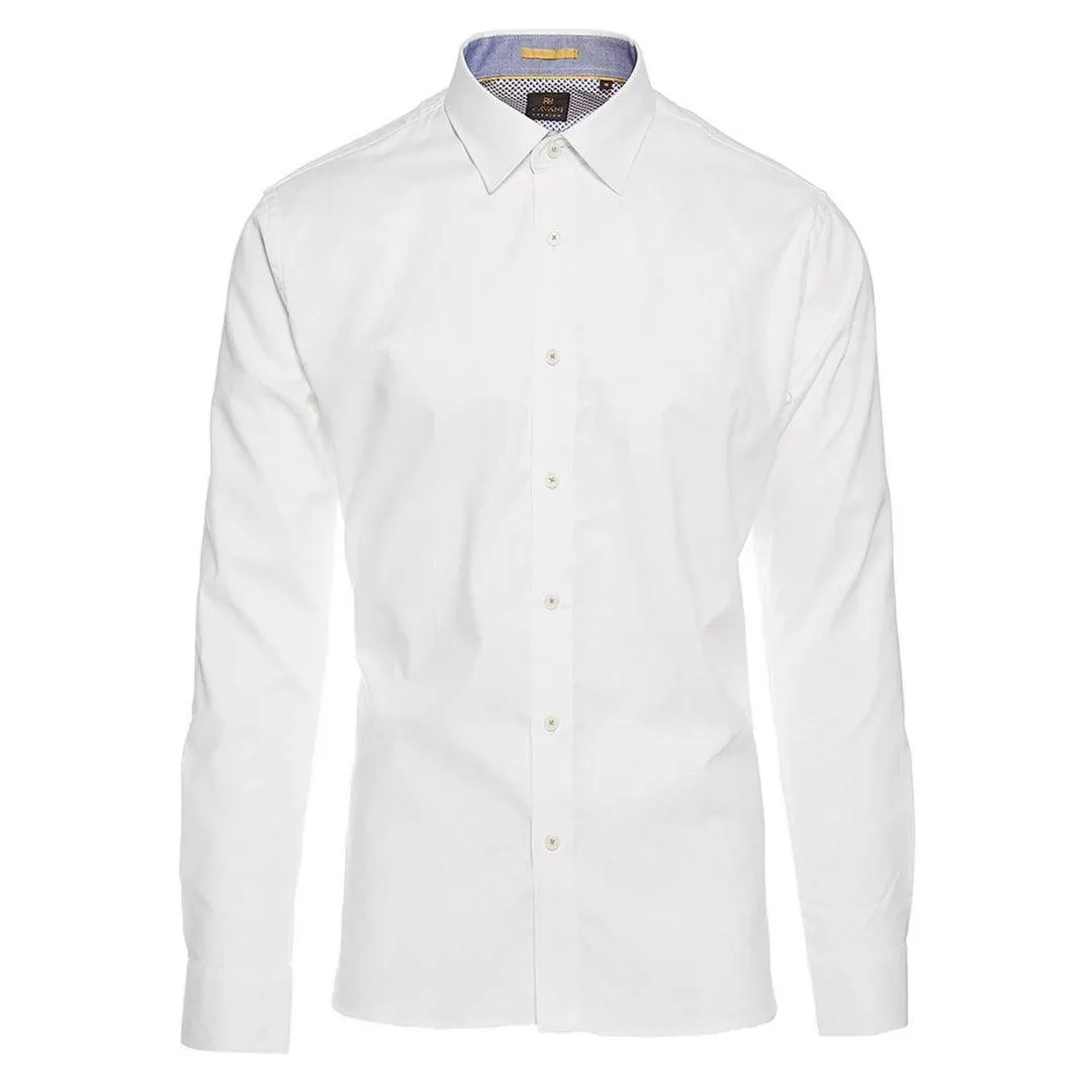 Mens Tailored Fit Stretch Cotton Button Shirt Smart Casual Formal 1920's Blinders Vintage