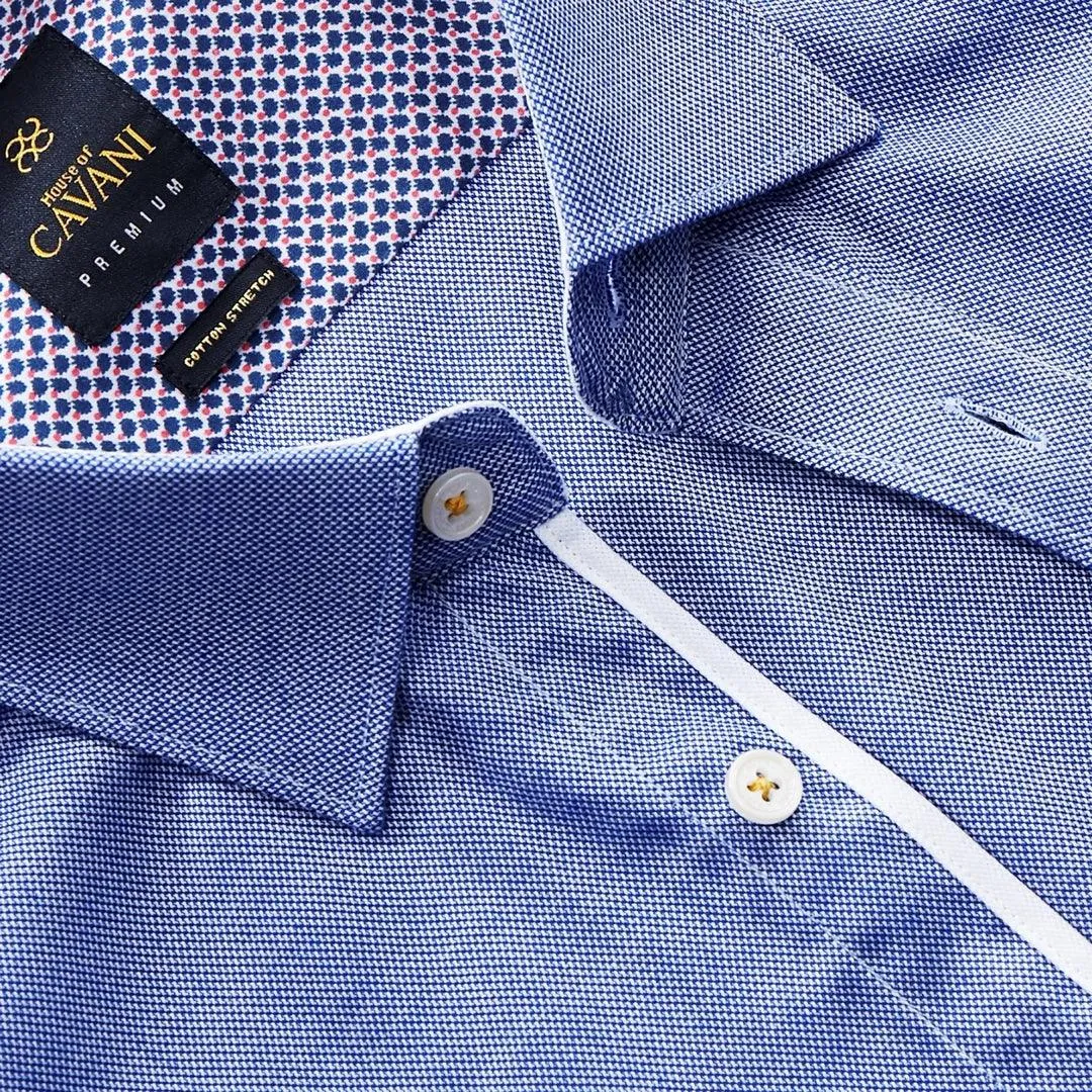 Mens Tailored Fit Stretch Cotton Button Shirt Smart Casual Formal 1920's Blinders Vintage