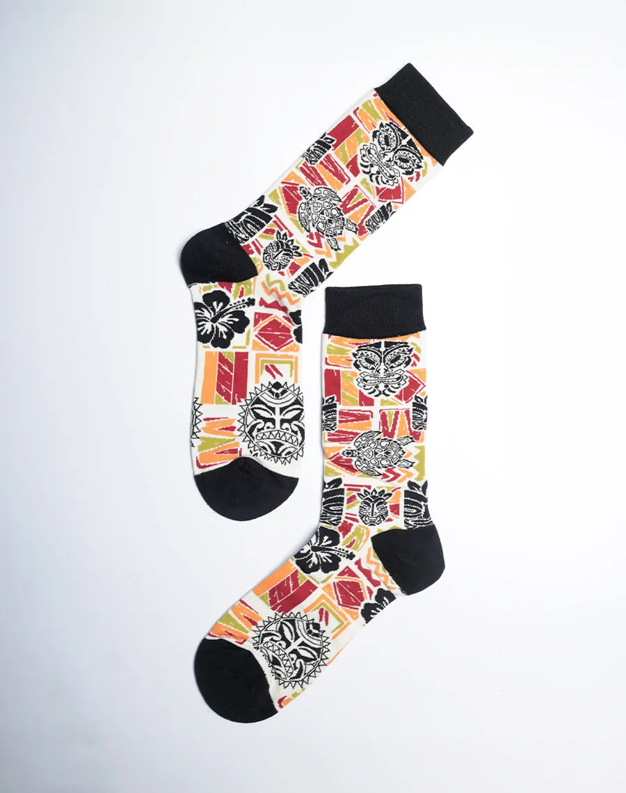 Men's Tribal Mashup Hawaiian Crew Socks