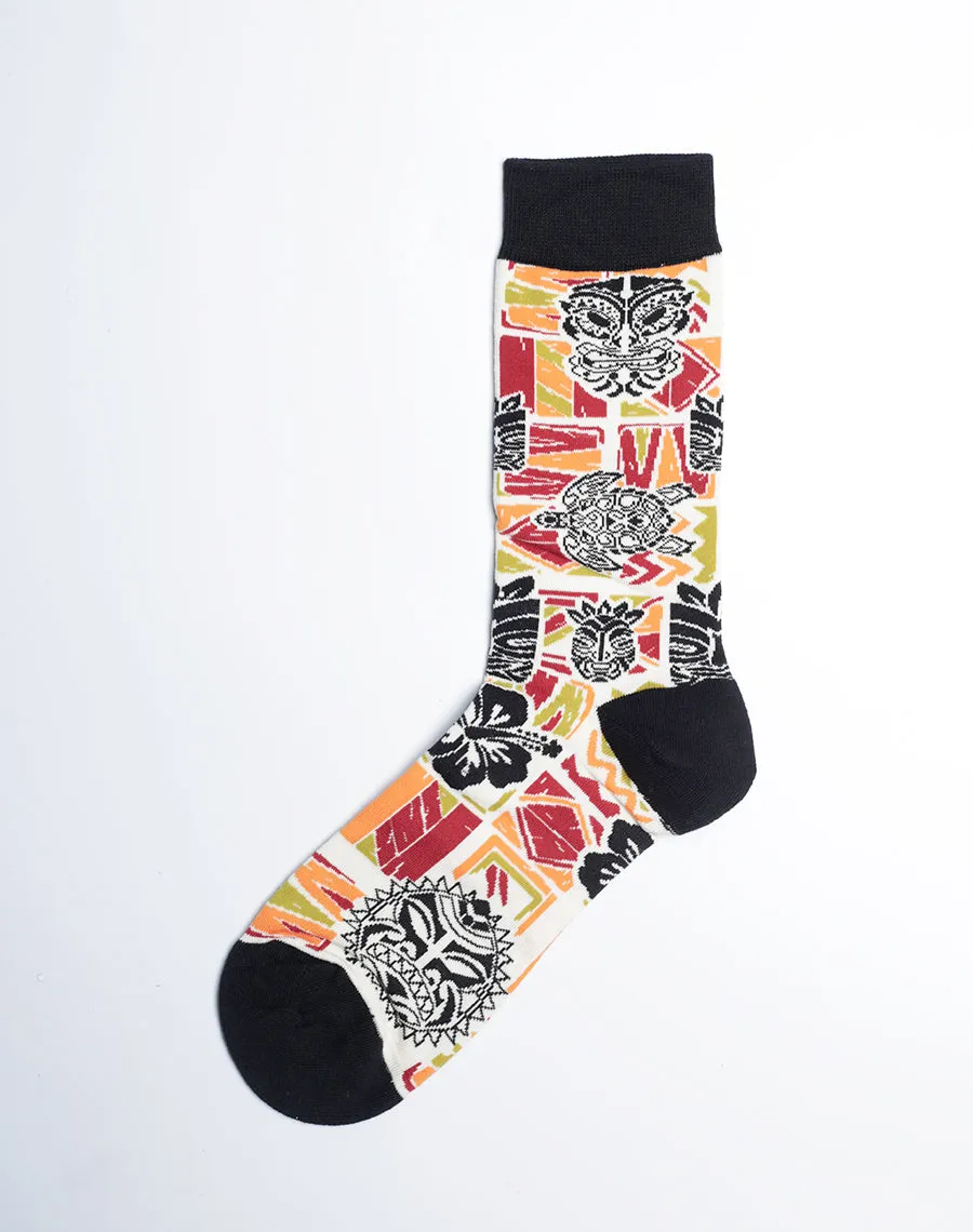 Men's Tribal Mashup Hawaiian Crew Socks