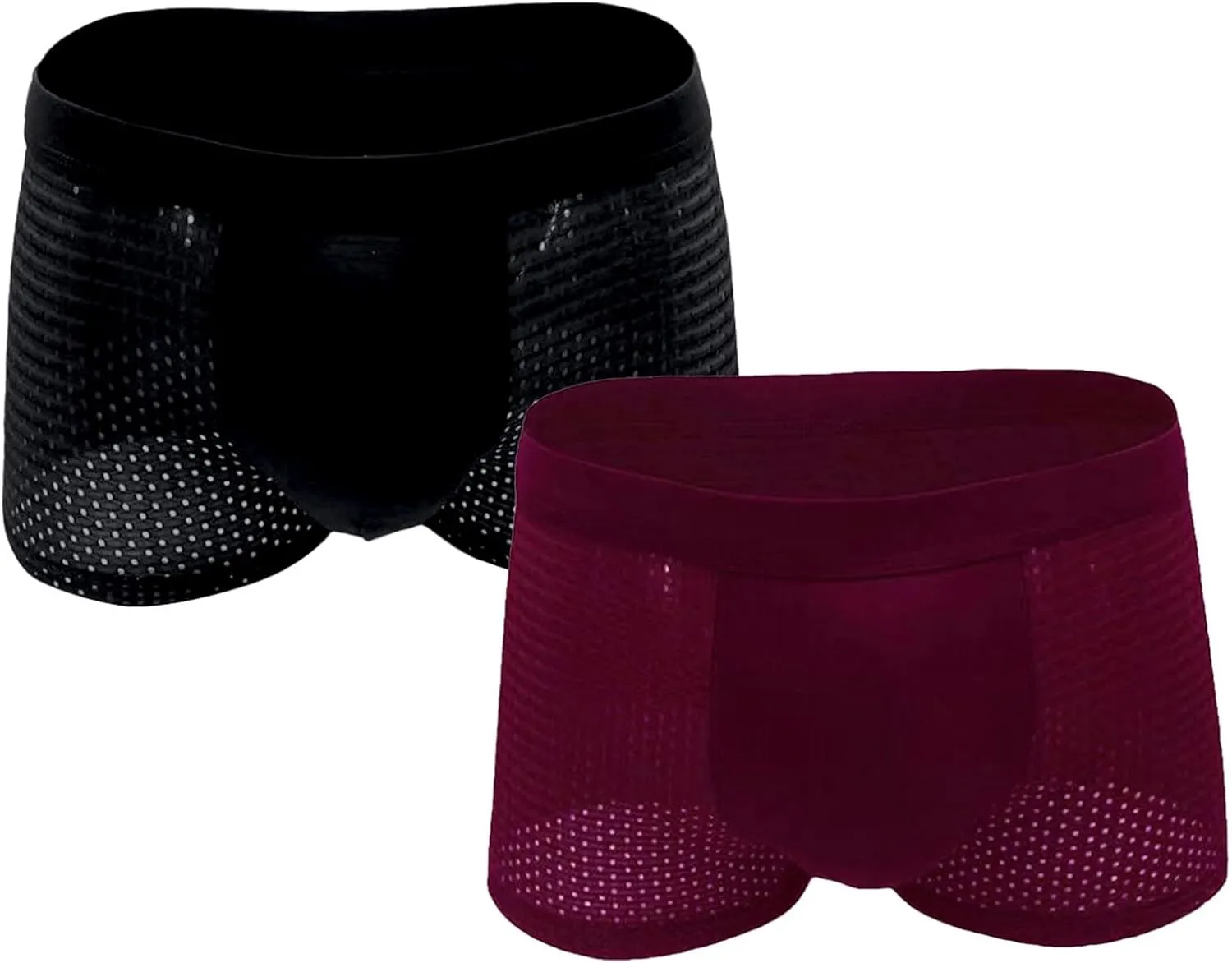 Men's Underwear Boxer, Breathable Mesh Moisture-Wicking Boxer Brief with Pouch Lightweight Soft Cool Underwear