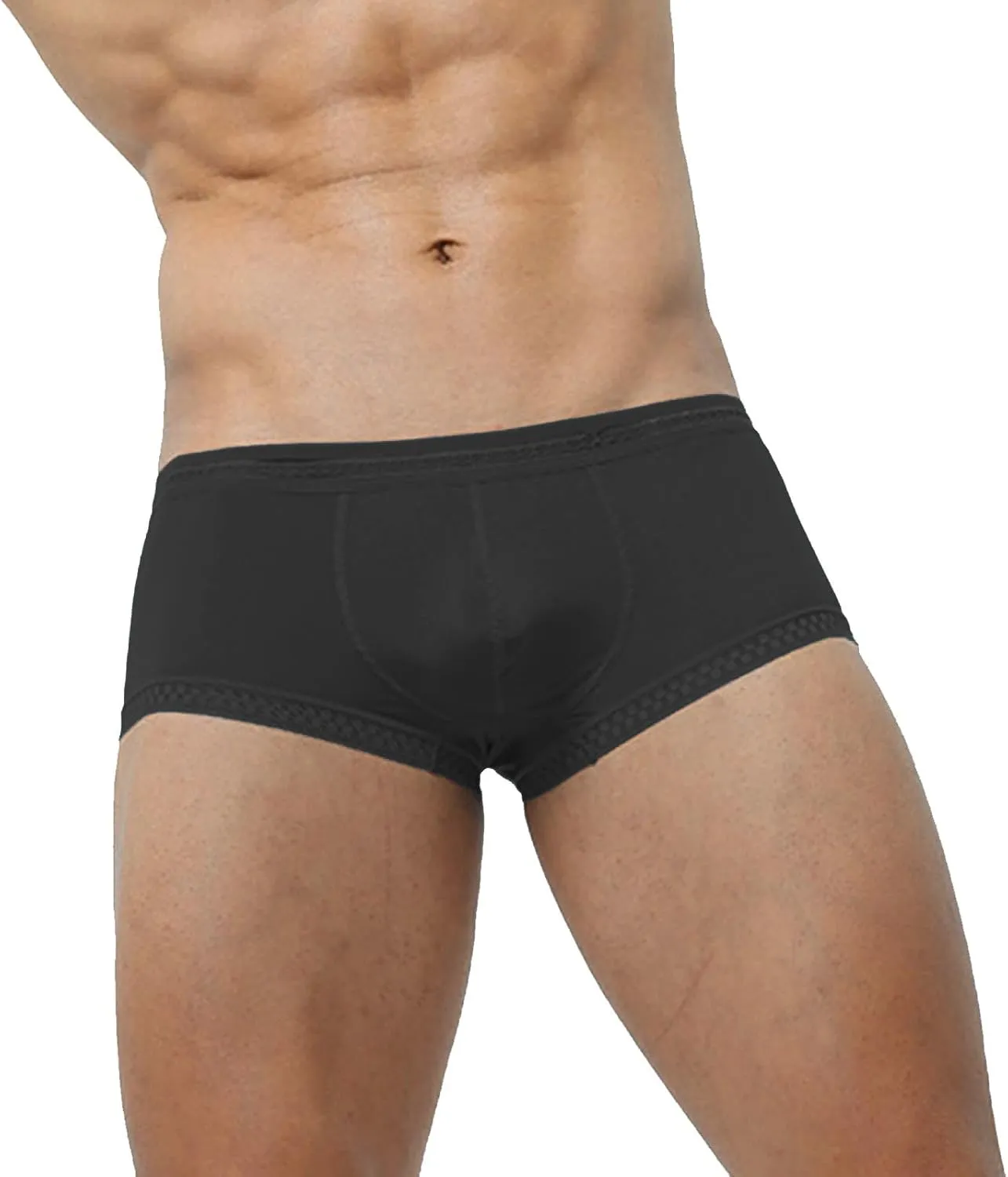 Men's Underwear Boxer Brief Sexy High Waisted Breathable Cotton Boxer Briefs Pouch Soft Cool Comfortable Stretch Underwear