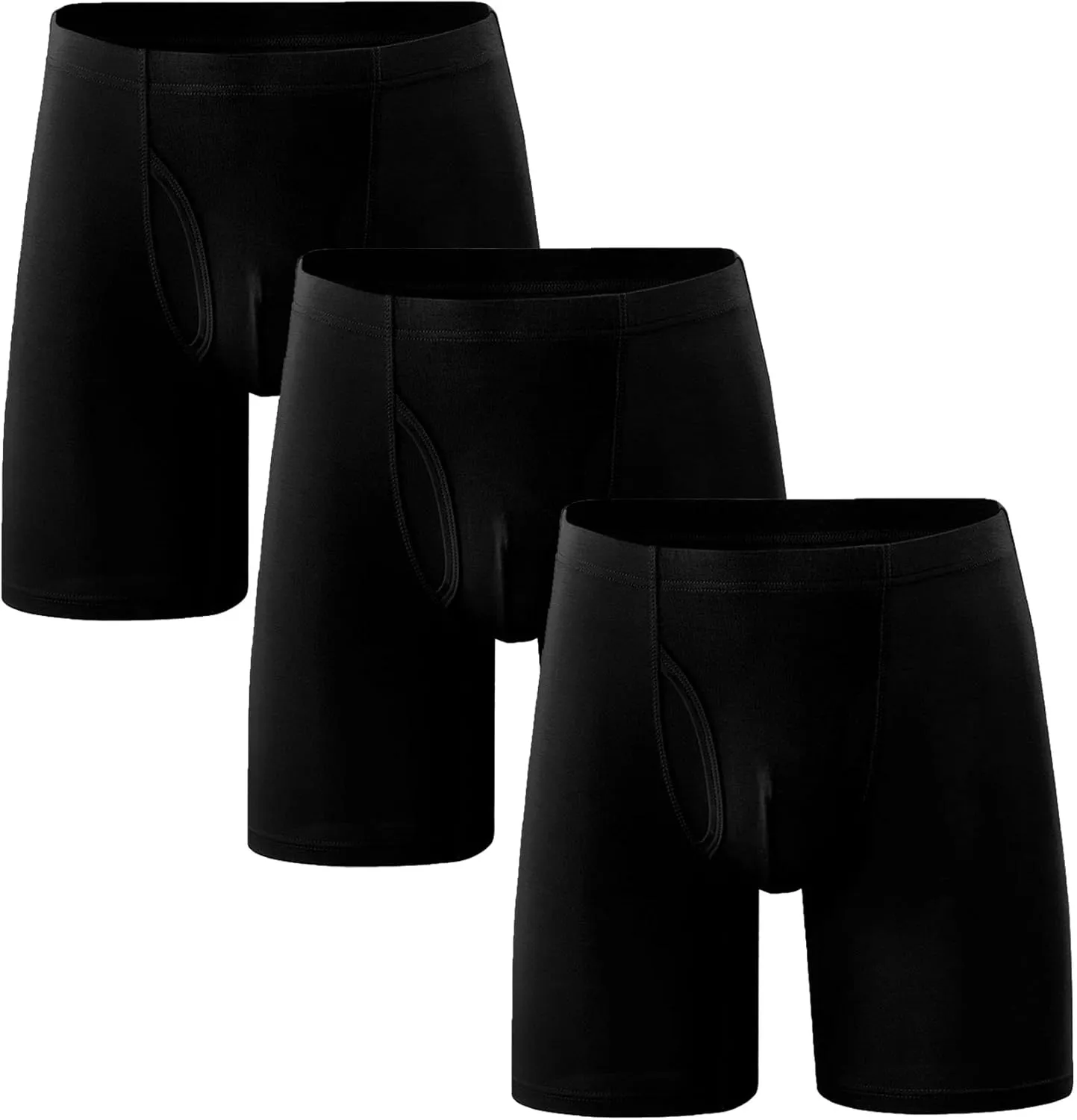 Mens Underwear Boxer Briefs Breathable Cotton Soft Trunks 5 Pack Stretch Elastic Moisture-Wicking Underwear