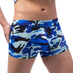 Mens Underwear Boxer Briefs Men's Underwear Camouflage Printed Low Rise Mesh Pouch Knickers Boxer Underpants Trunks