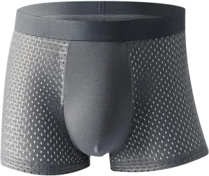 Mens Underwear Boxer Briefs Sexy Cotton High Waisted Breathable Underwear Stretch Comfortable Cool Pouch Soft Boxer Briefs