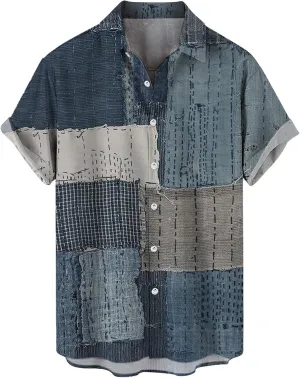 Mens Unique Pattern Hawaiian Shirt Mens Button Down Short Sleeve Shirt Beach Short Sleeve Floral Vacation Outfits