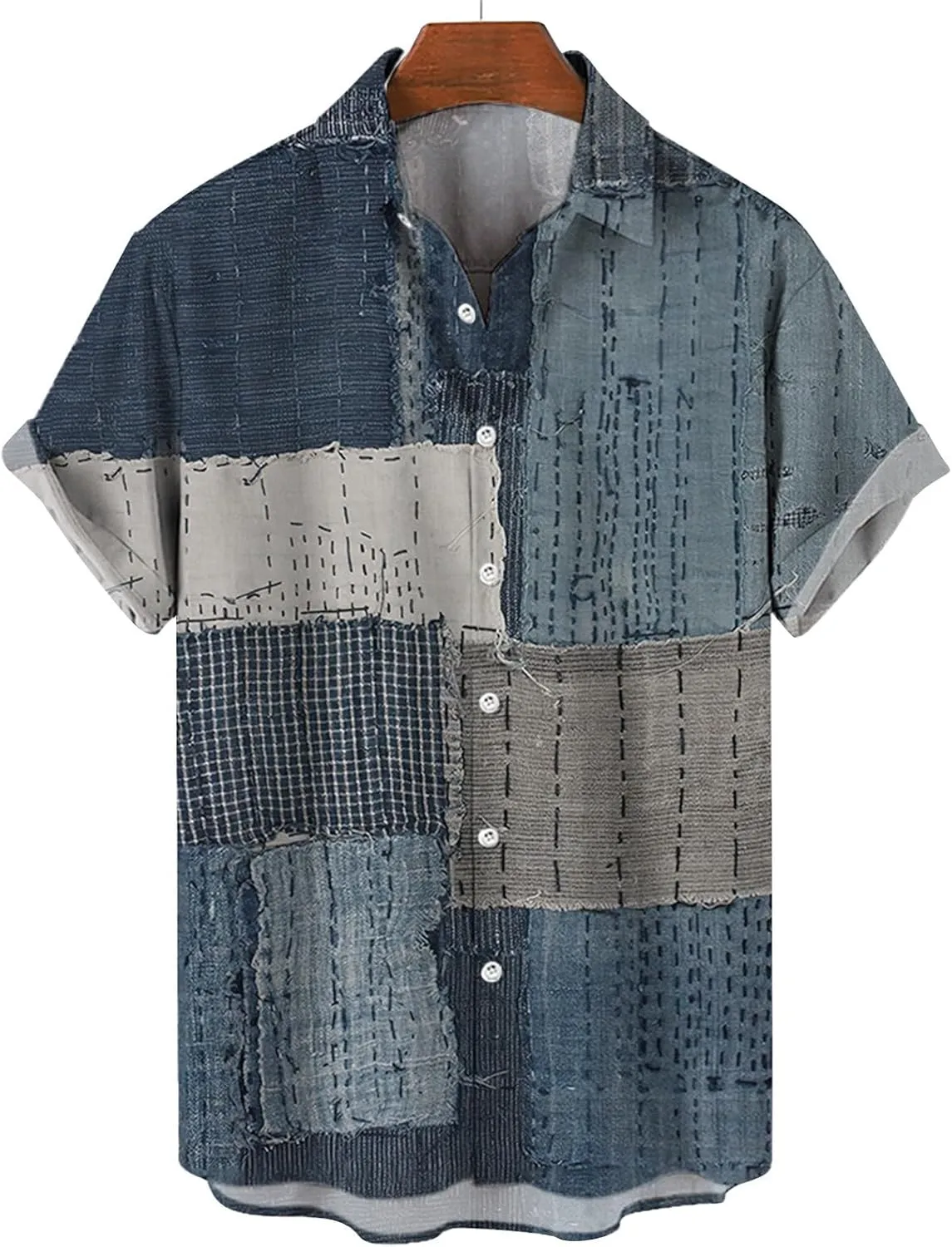 Mens Unique Pattern Hawaiian Shirt Mens Button Down Short Sleeve Shirt Beach Short Sleeve Floral Vacation Outfits