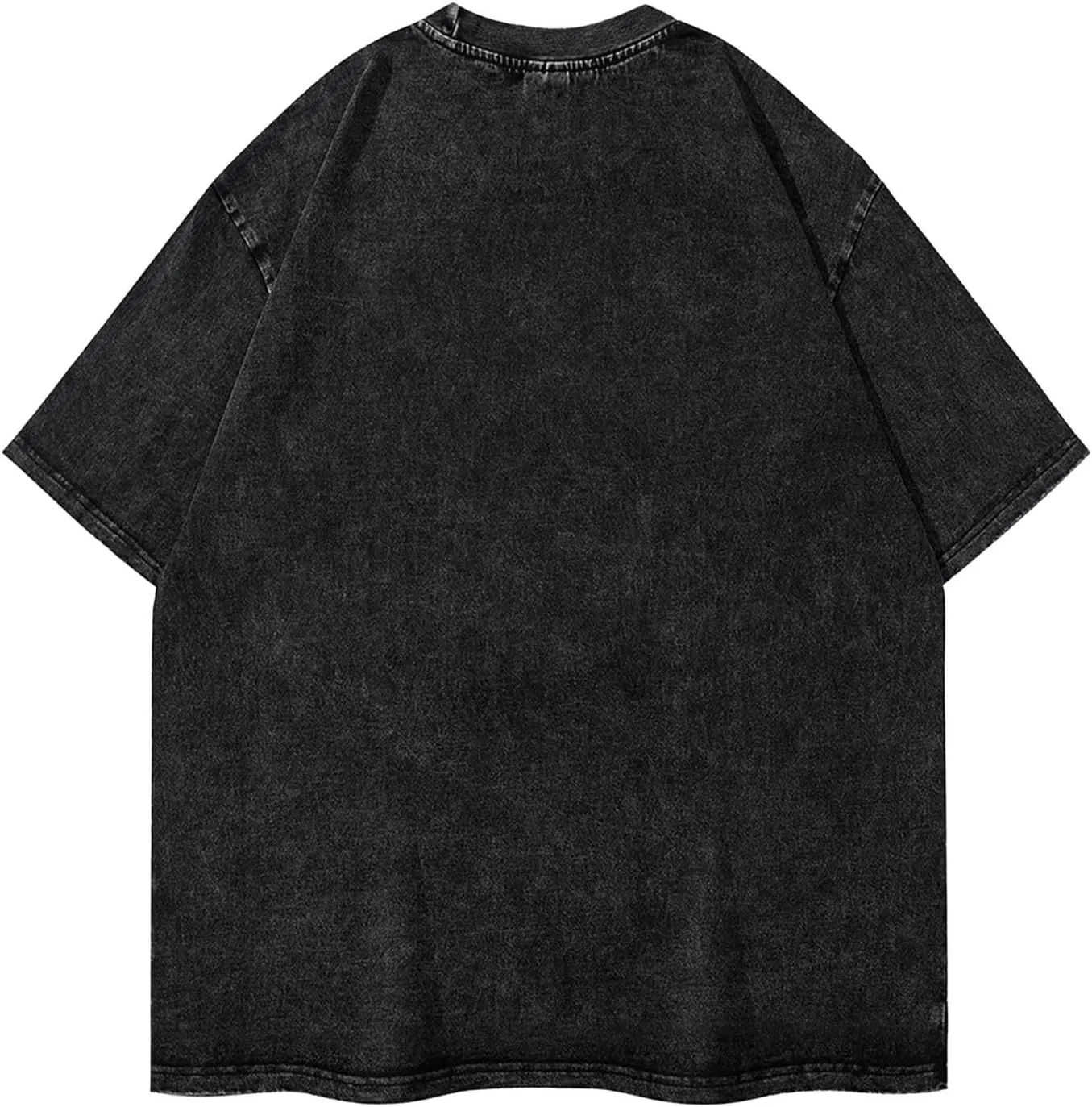 Men's Vintage Oversized Drop Shoulder Novelty T-Shirt Loose Wash Solid Tees Tops