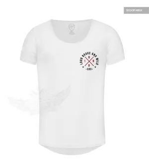 Men's White T-shirt Loud Brave and Wild Pocket Style RED MD871RP