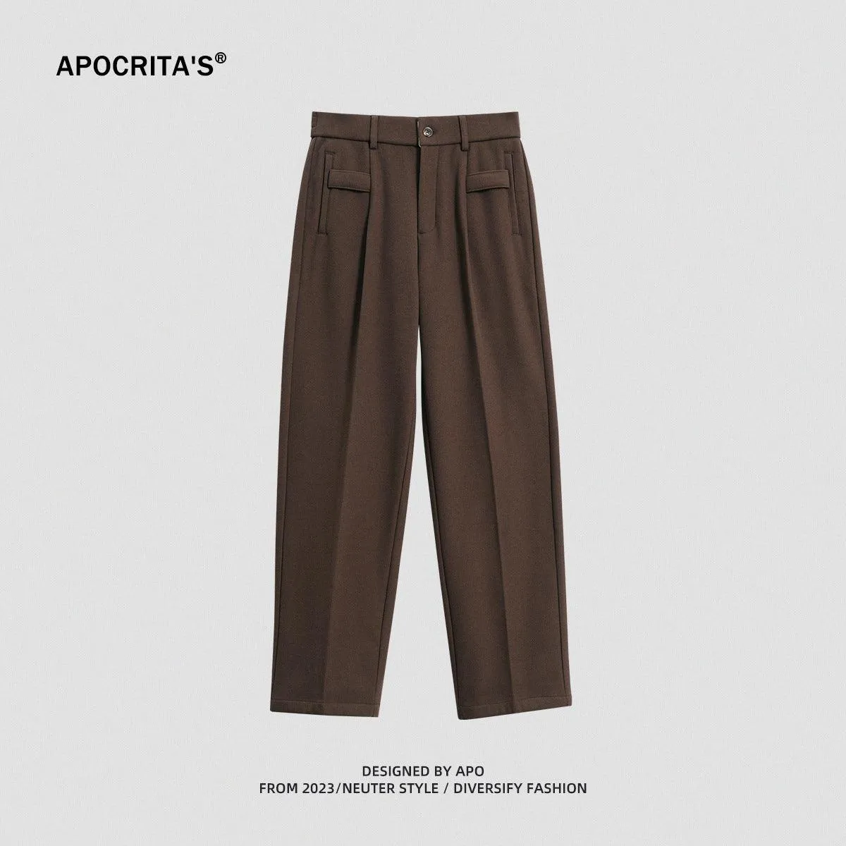 Men's Woollen Trousers Men's Loose Straight