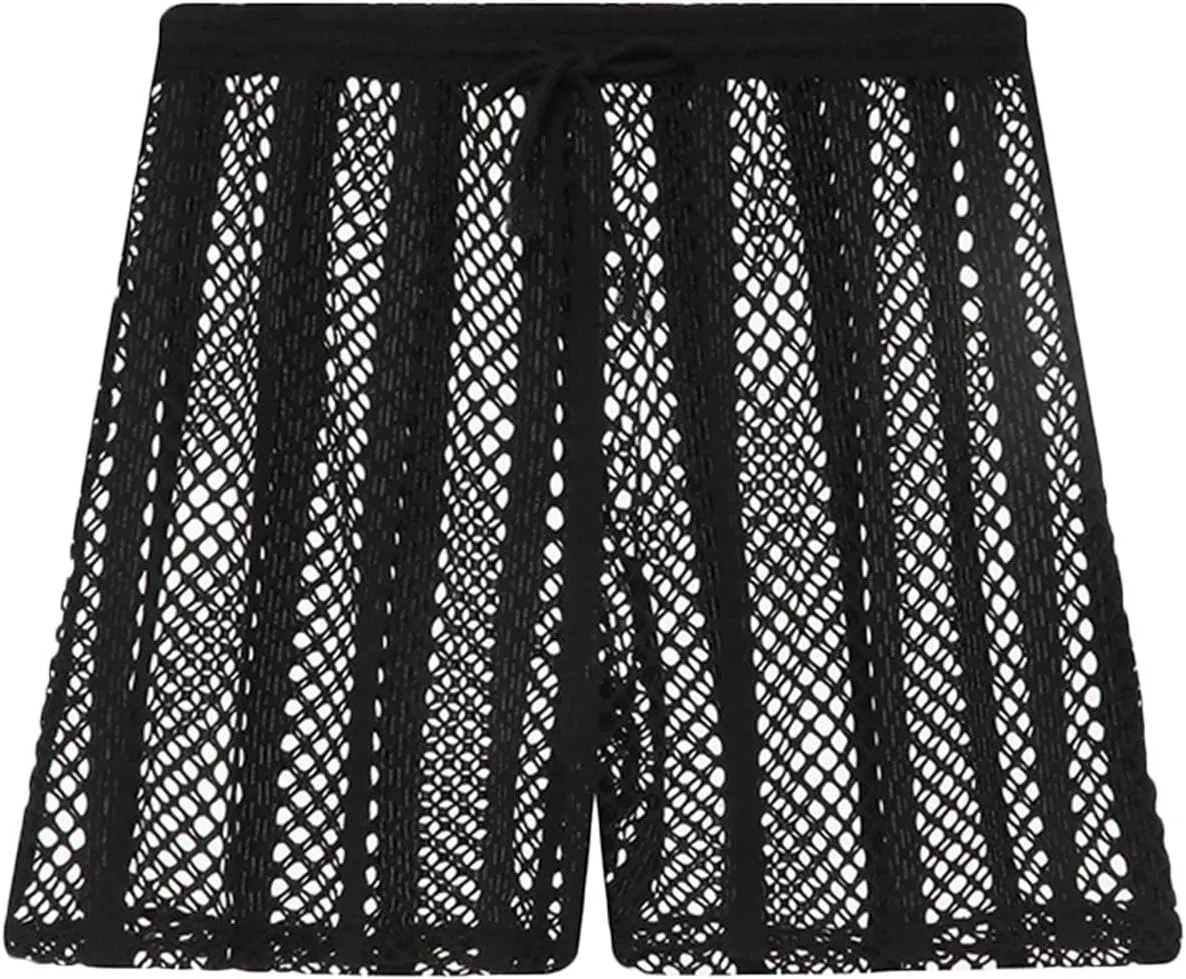 Mesh Long Leg Trunks for Men Breathable Quick Dry Swimwear Mens Sheer Sexy Boxer Briefs Underwear