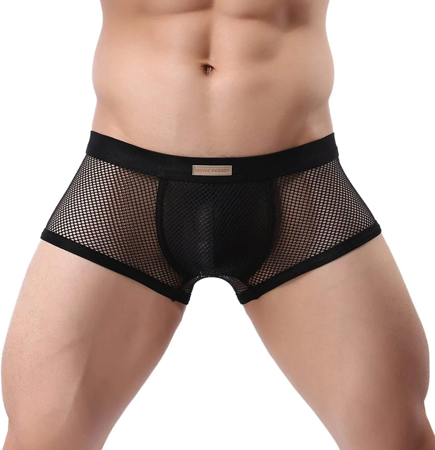 Mesh Swim Boxer Briefs for Men Breathable Trunks Sheer Sexy Swimwear for Men Quick Dry Sexy Boxers Underwear
