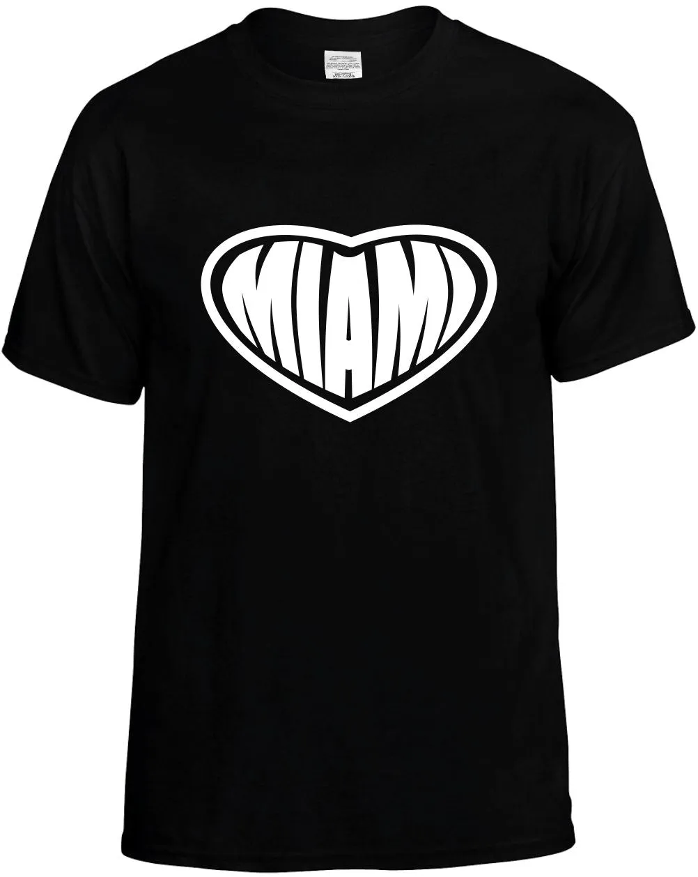 Miami Heart Florida Cute Fashion Unisex T-Shirt Novelty Graphic Tee Shirt