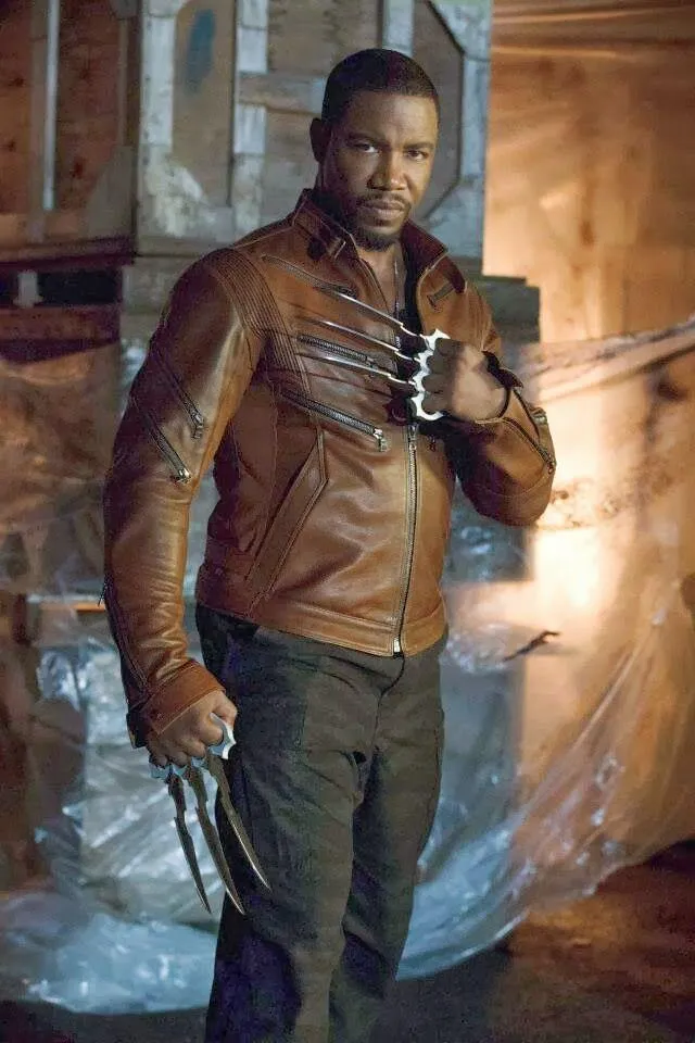 Michael Jai Bronze Tiger Brown Stylish Leather Jacket by TJS