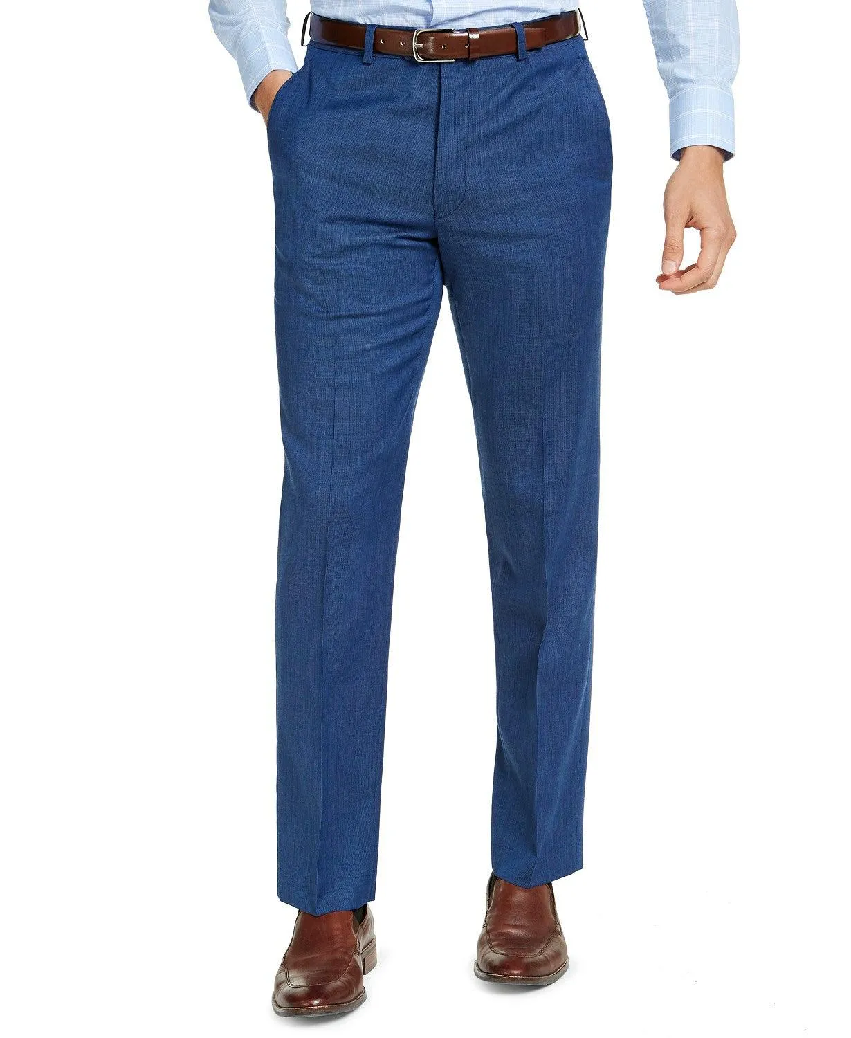 Michael Kors Mens Classic Fit Airsoft Dress Suit Pants Blue Tic 38 x 30