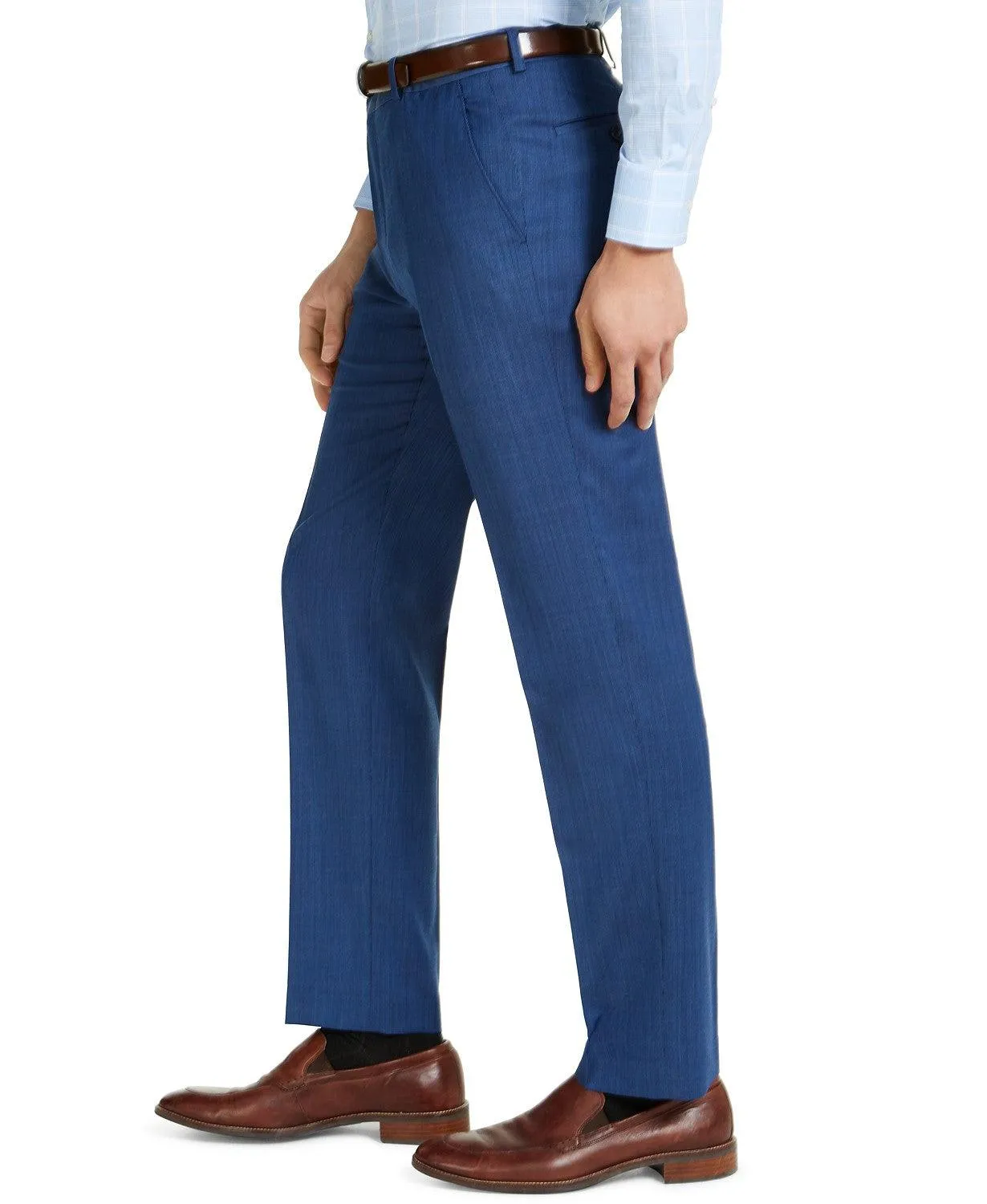 Michael Kors Mens Classic Fit Airsoft Dress Suit Pants Blue Tic 38 x 30