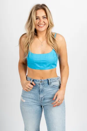 Micro crop top blue
