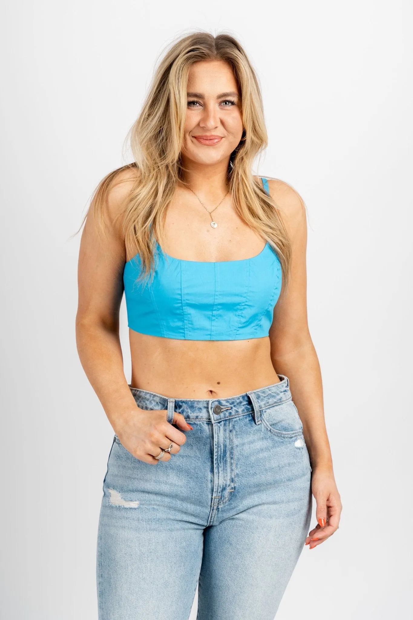 Micro crop top blue