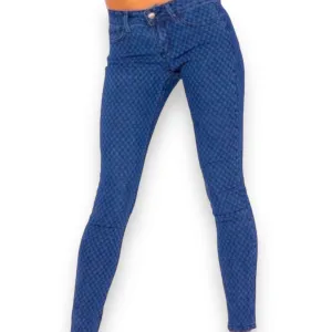 Mid Rise Mini Stars Print Junior Skinny Jeans