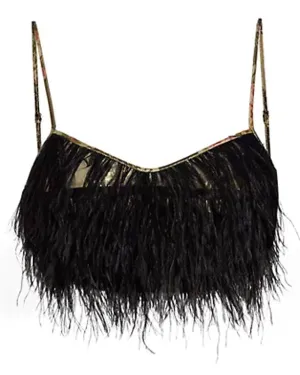 Midnight Ruby Dusty Cropped Feather Cami