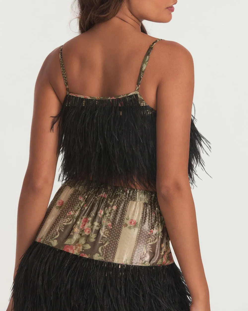 Midnight Ruby Dusty Cropped Feather Cami