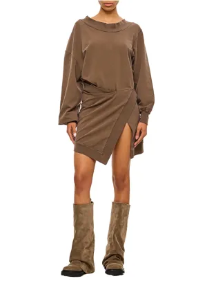 Mini Dress Light American Fleece / Faded Brown