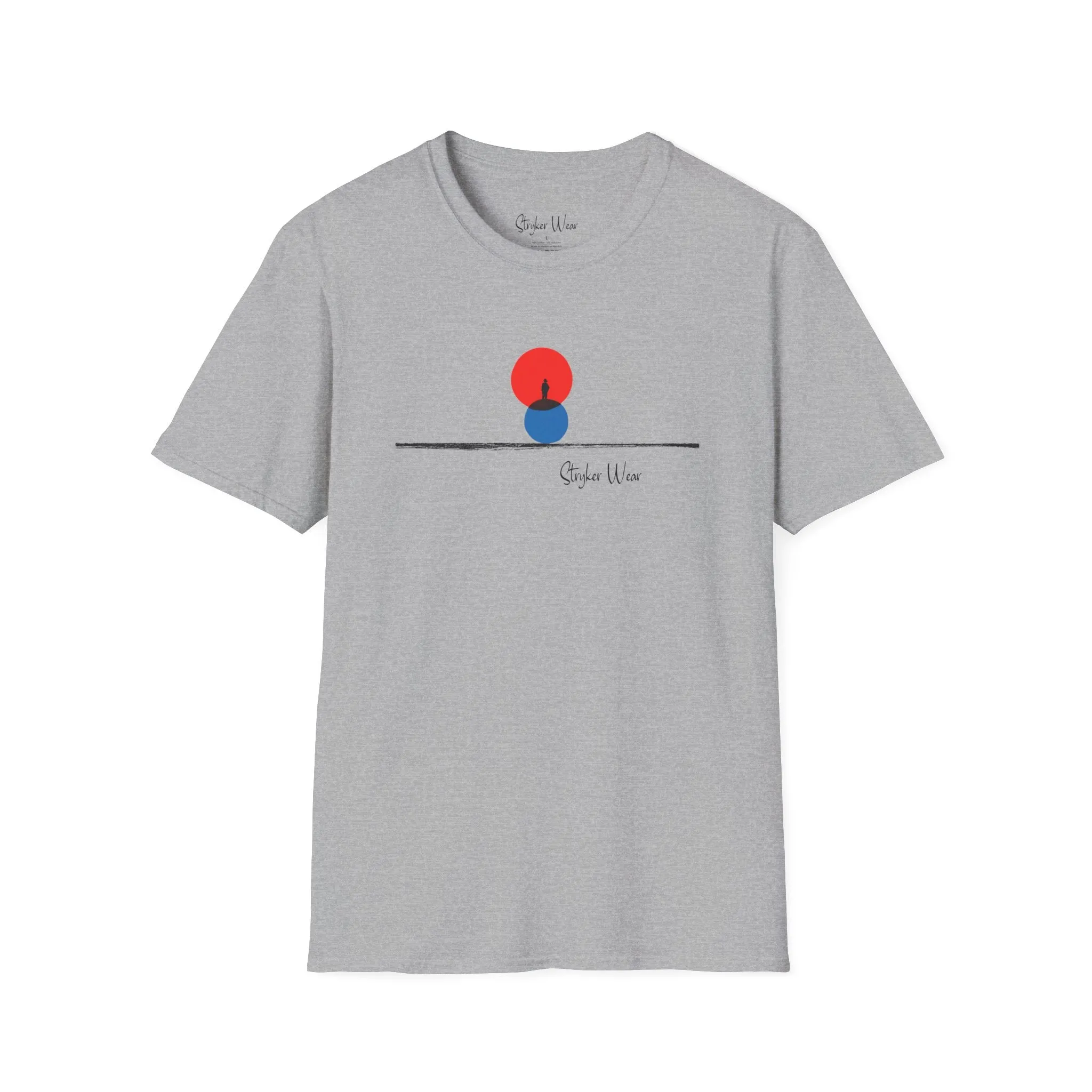 Minimalist Person & Sunset Art | Unisex Softstyle T-Shirt