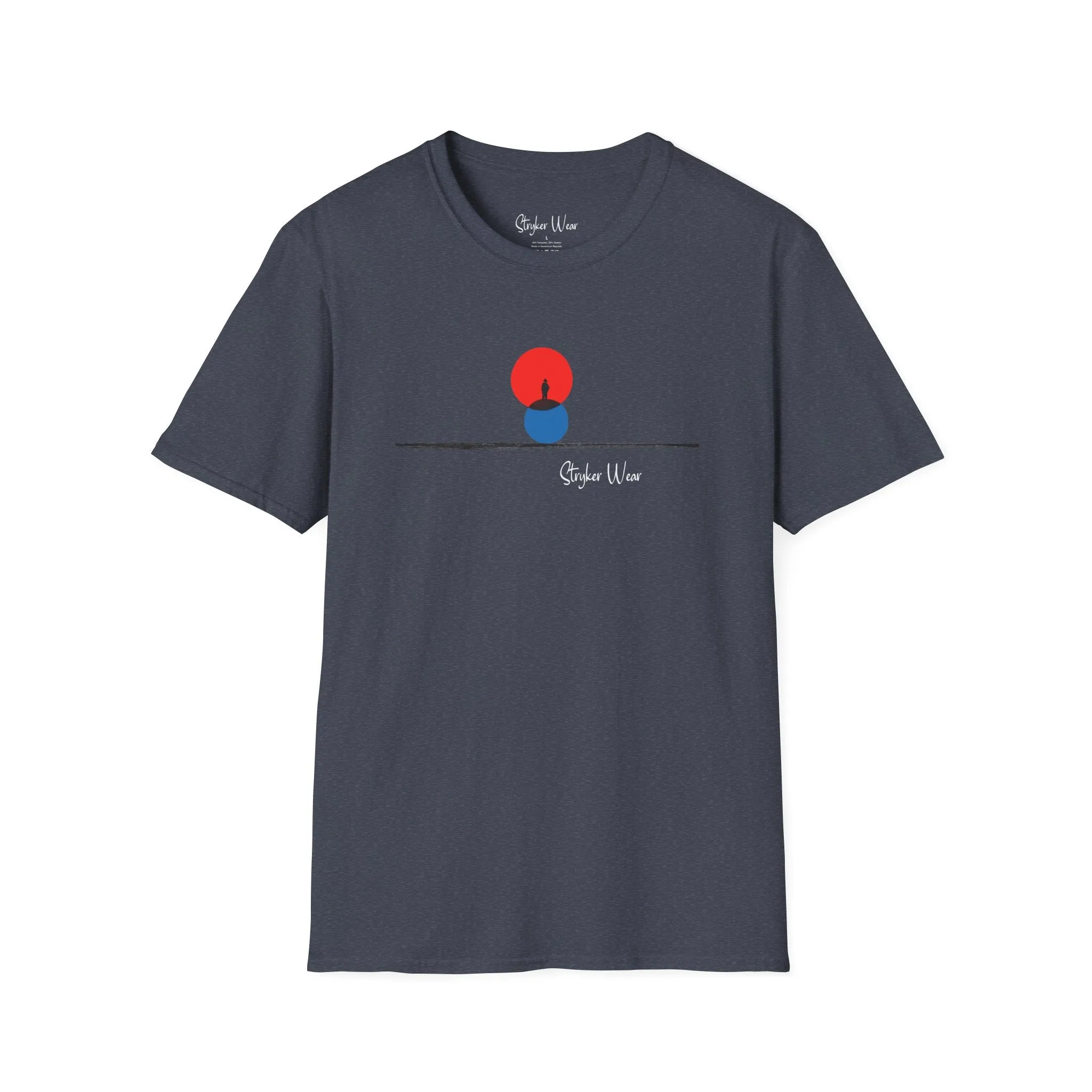 Minimalist Person & Sunset Art | Unisex Softstyle T-Shirt