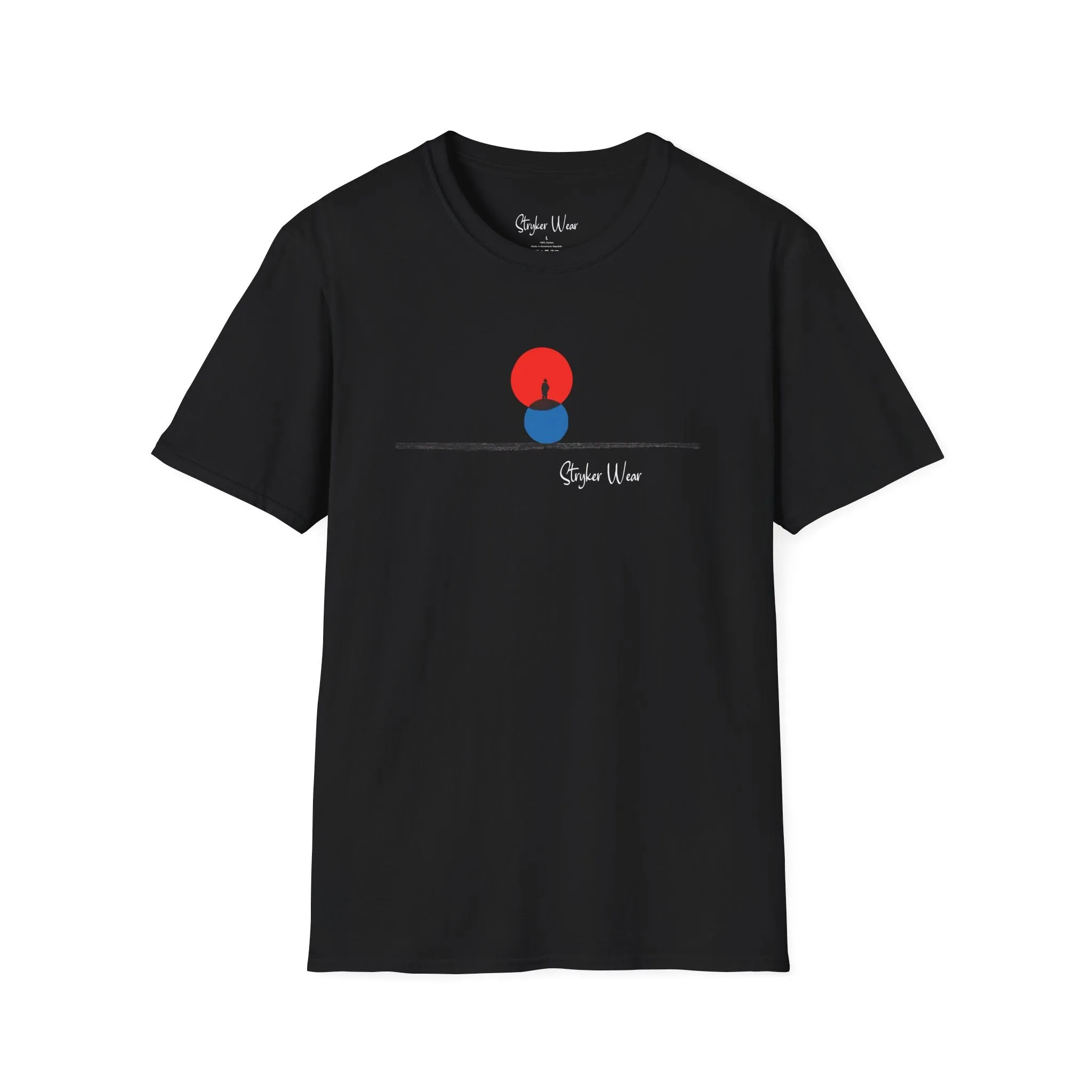 Minimalist Person & Sunset Art | Unisex Softstyle T-Shirt