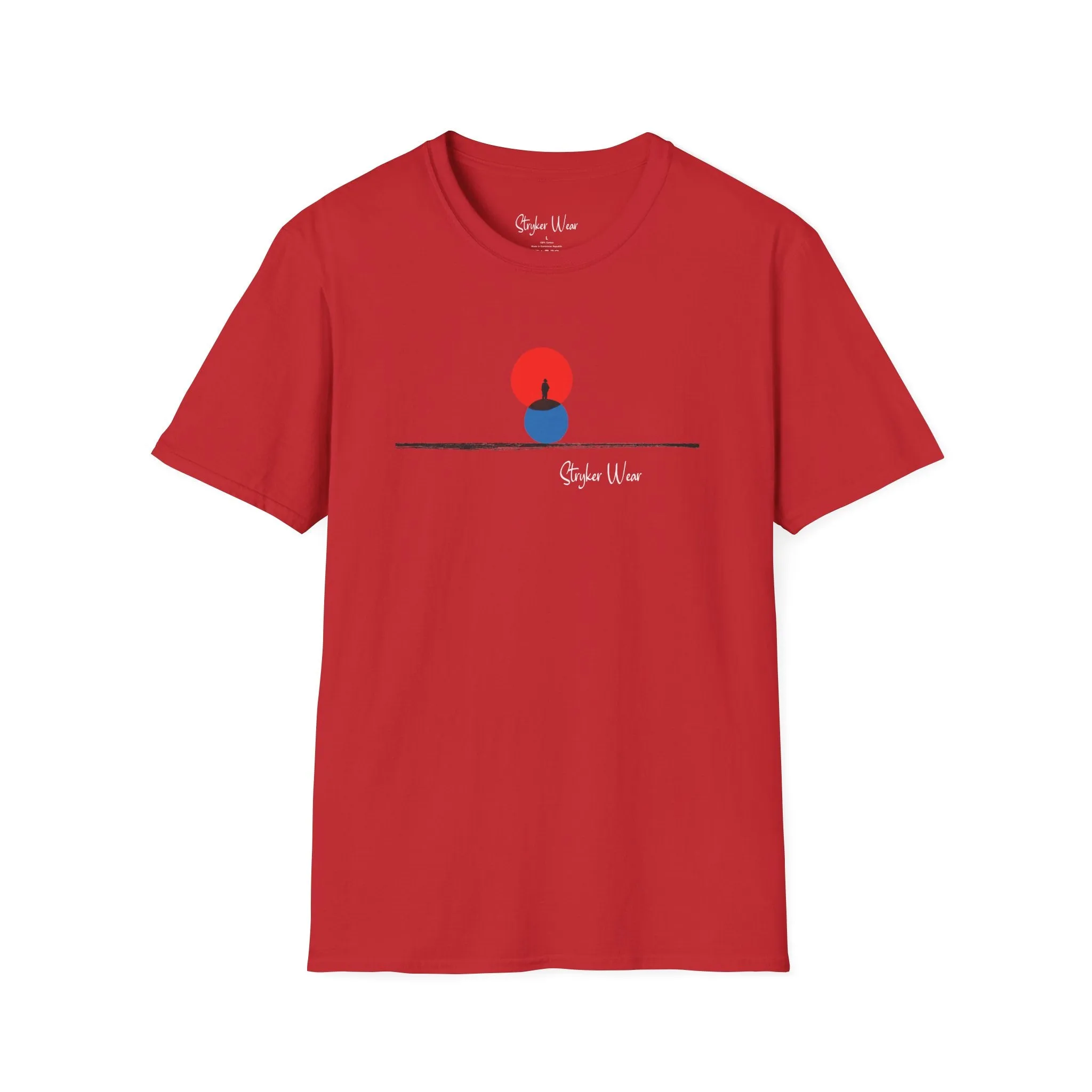 Minimalist Person & Sunset Art | Unisex Softstyle T-Shirt