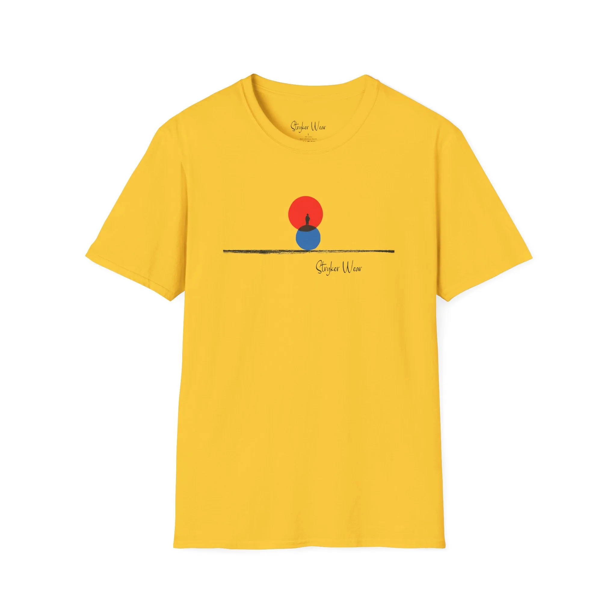 Minimalist Person & Sunset Art | Unisex Softstyle T-Shirt