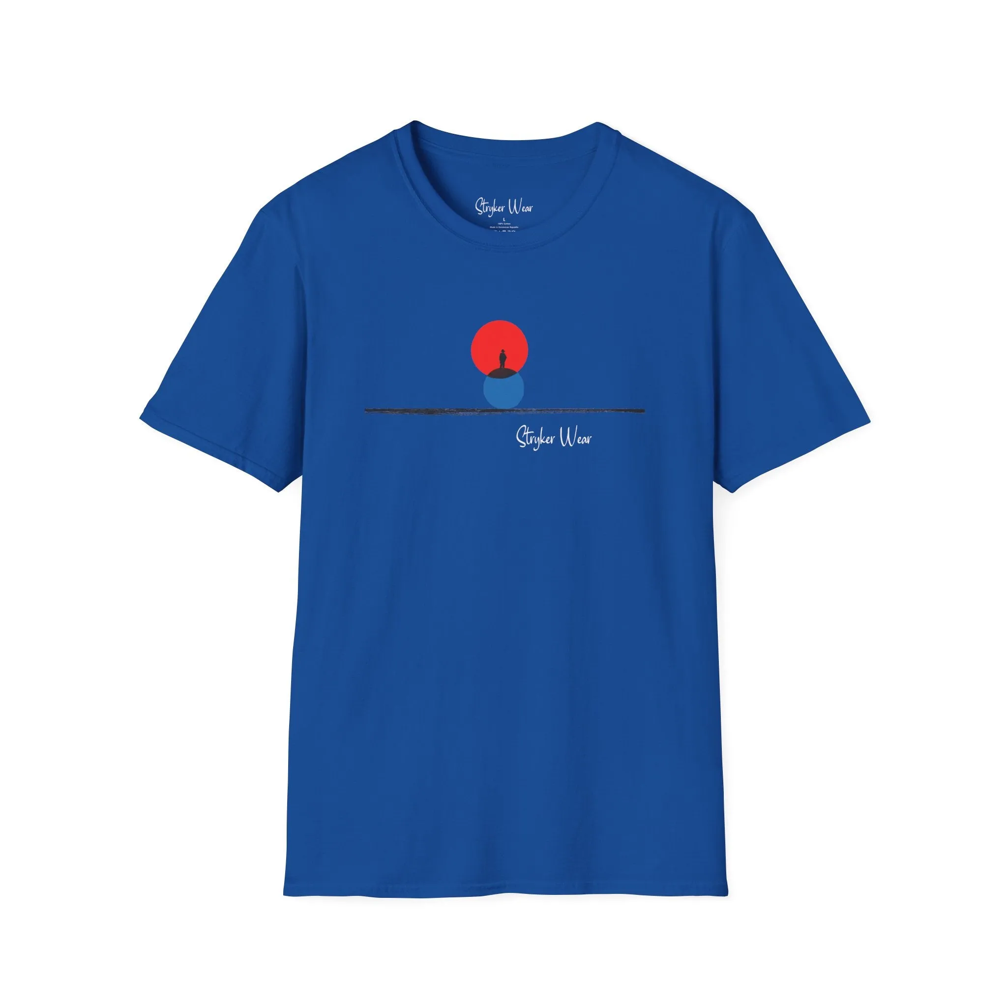 Minimalist Person & Sunset Art | Unisex Softstyle T-Shirt