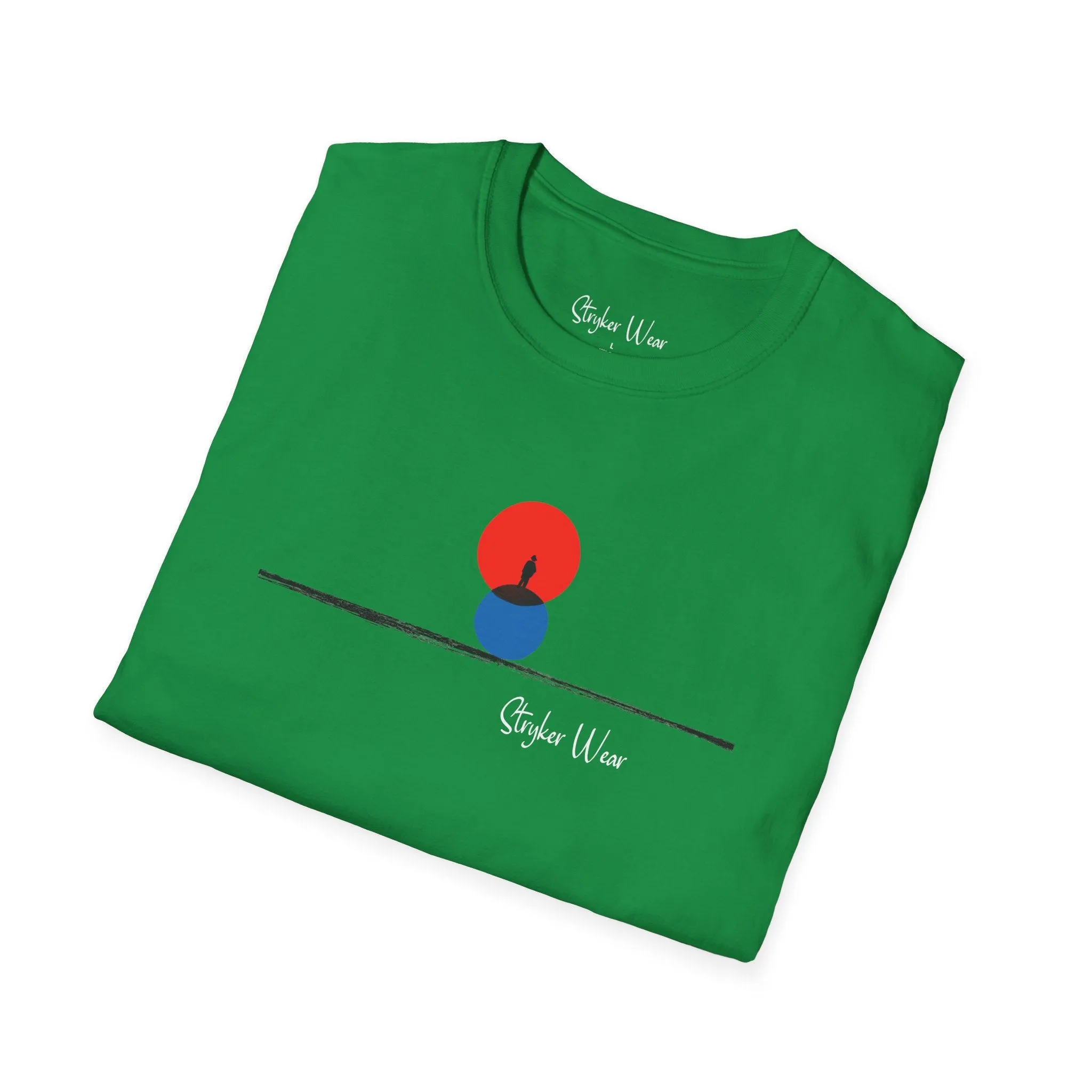 Minimalist Person & Sunset Art | Unisex Softstyle T-Shirt
