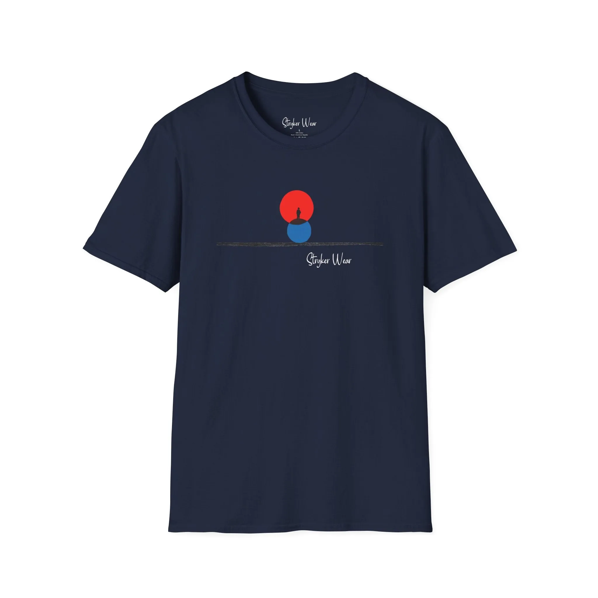 Minimalist Person & Sunset Art | Unisex Softstyle T-Shirt