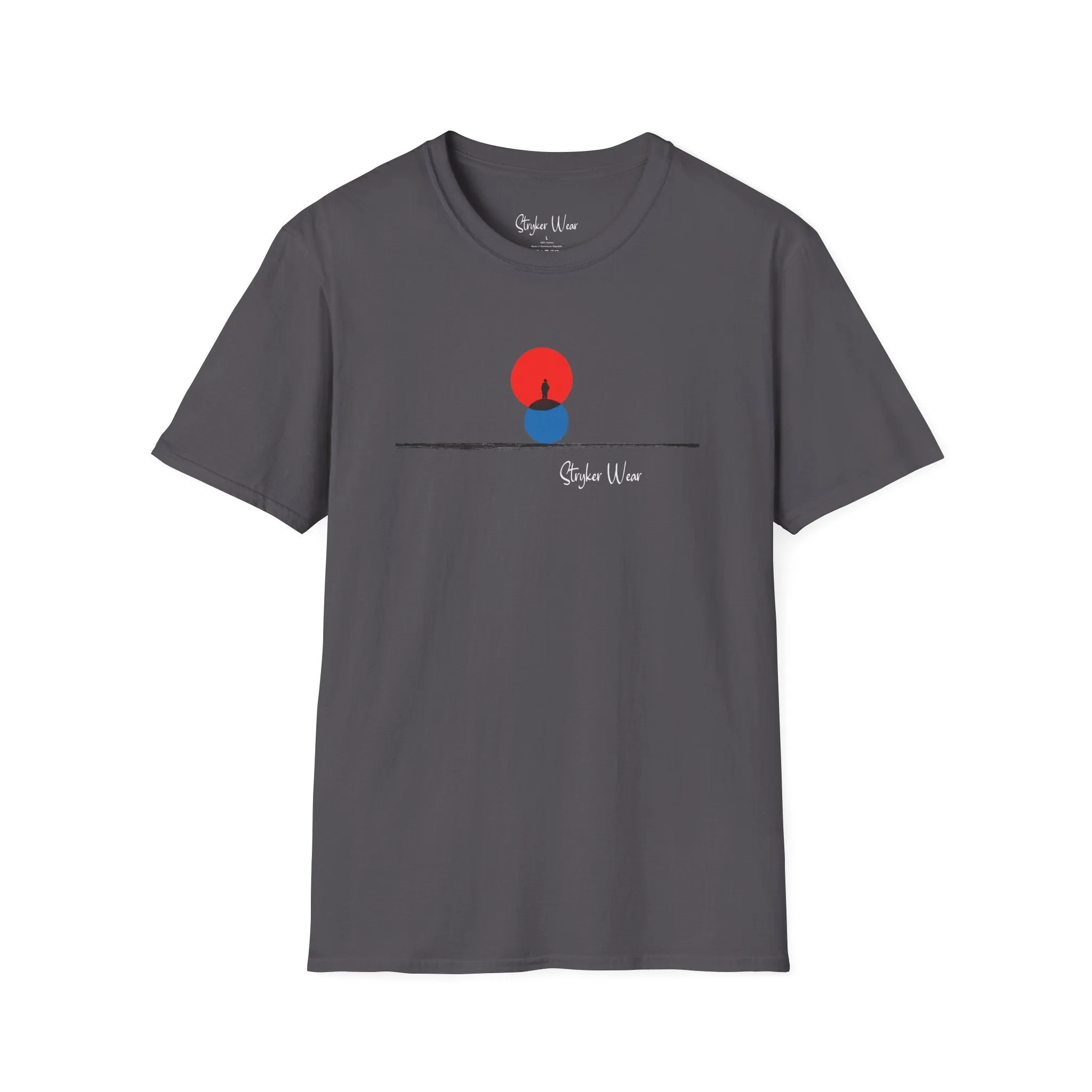 Minimalist Person & Sunset Art | Unisex Softstyle T-Shirt