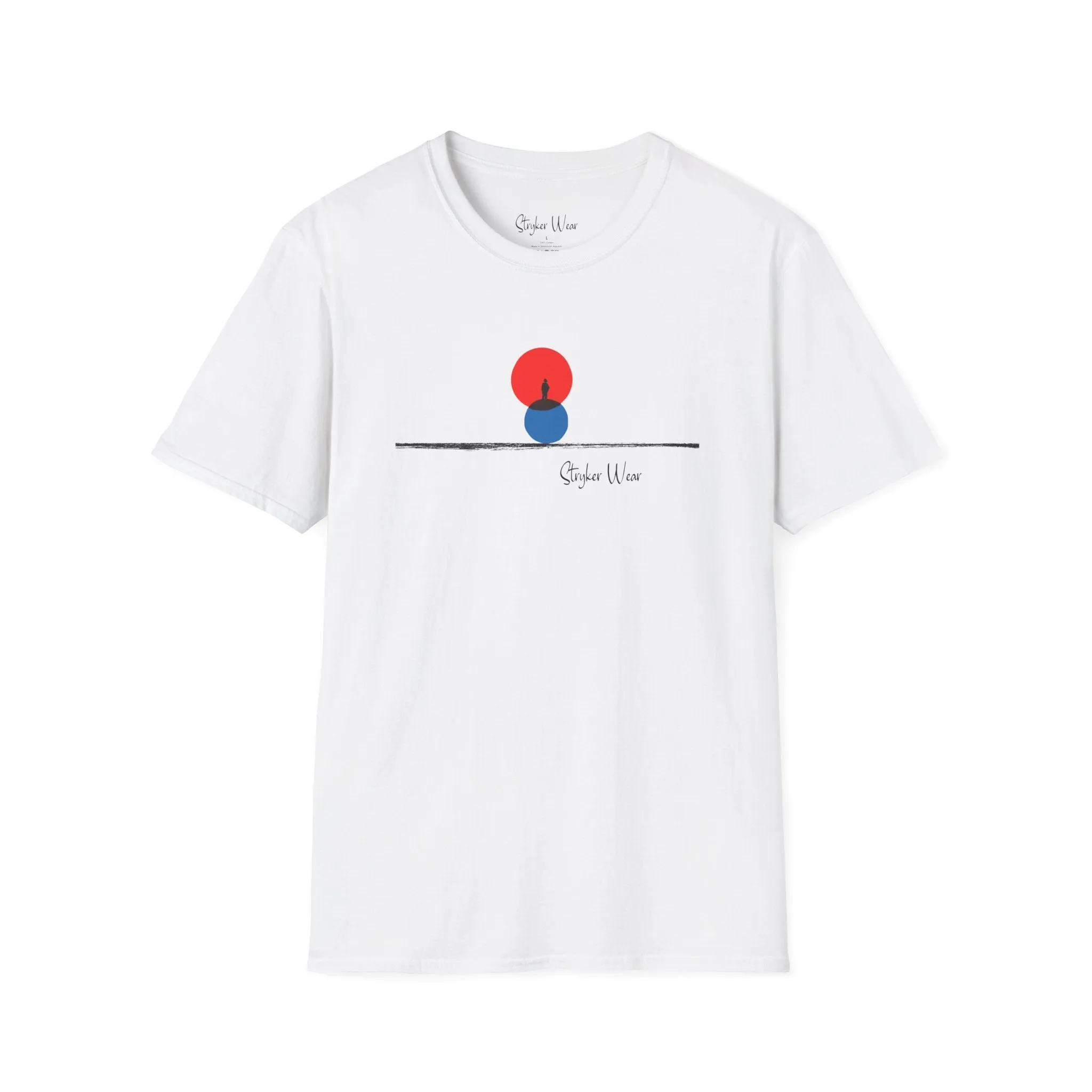 Minimalist Person & Sunset Art | Unisex Softstyle T-Shirt