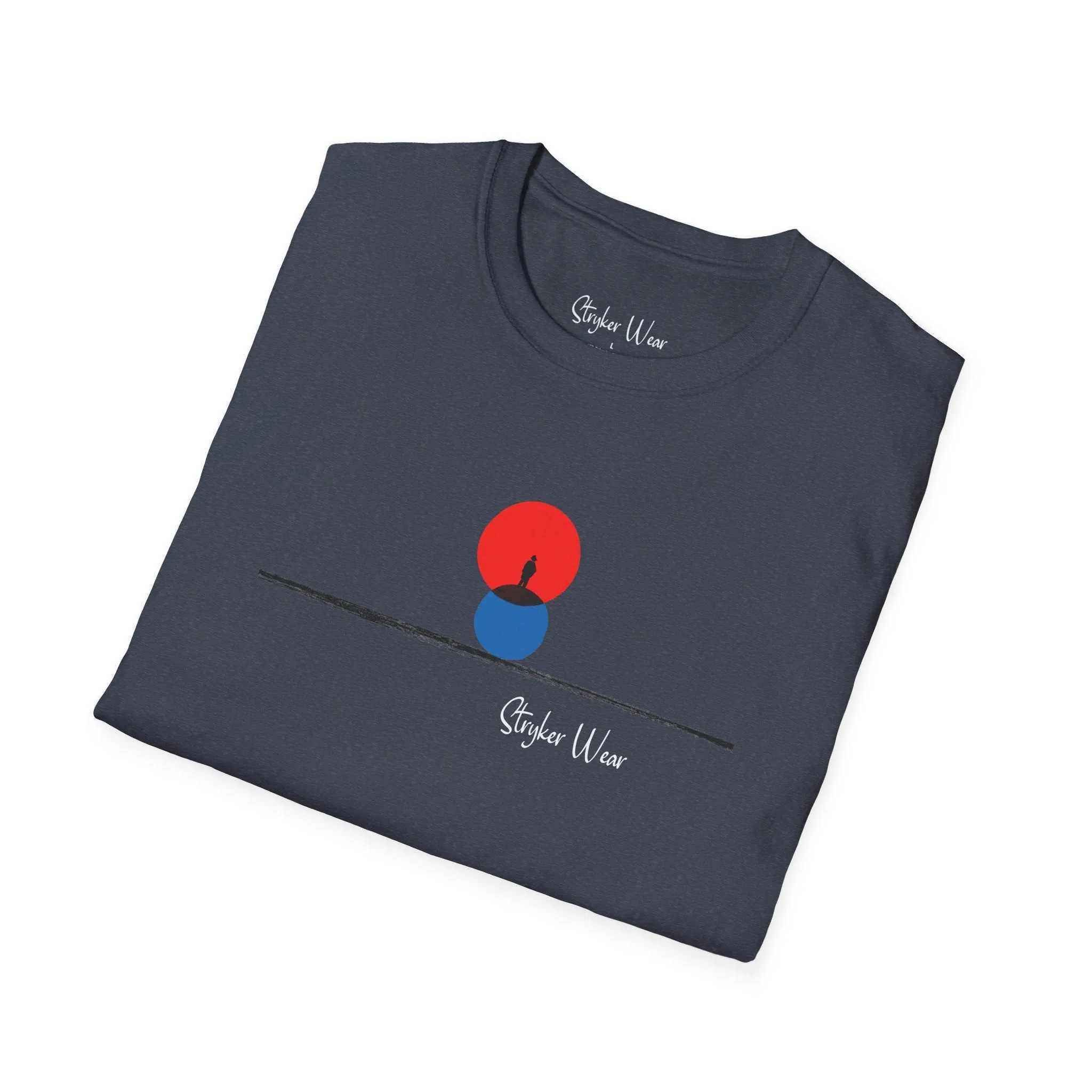 Minimalist Person & Sunset Art | Unisex Softstyle T-Shirt