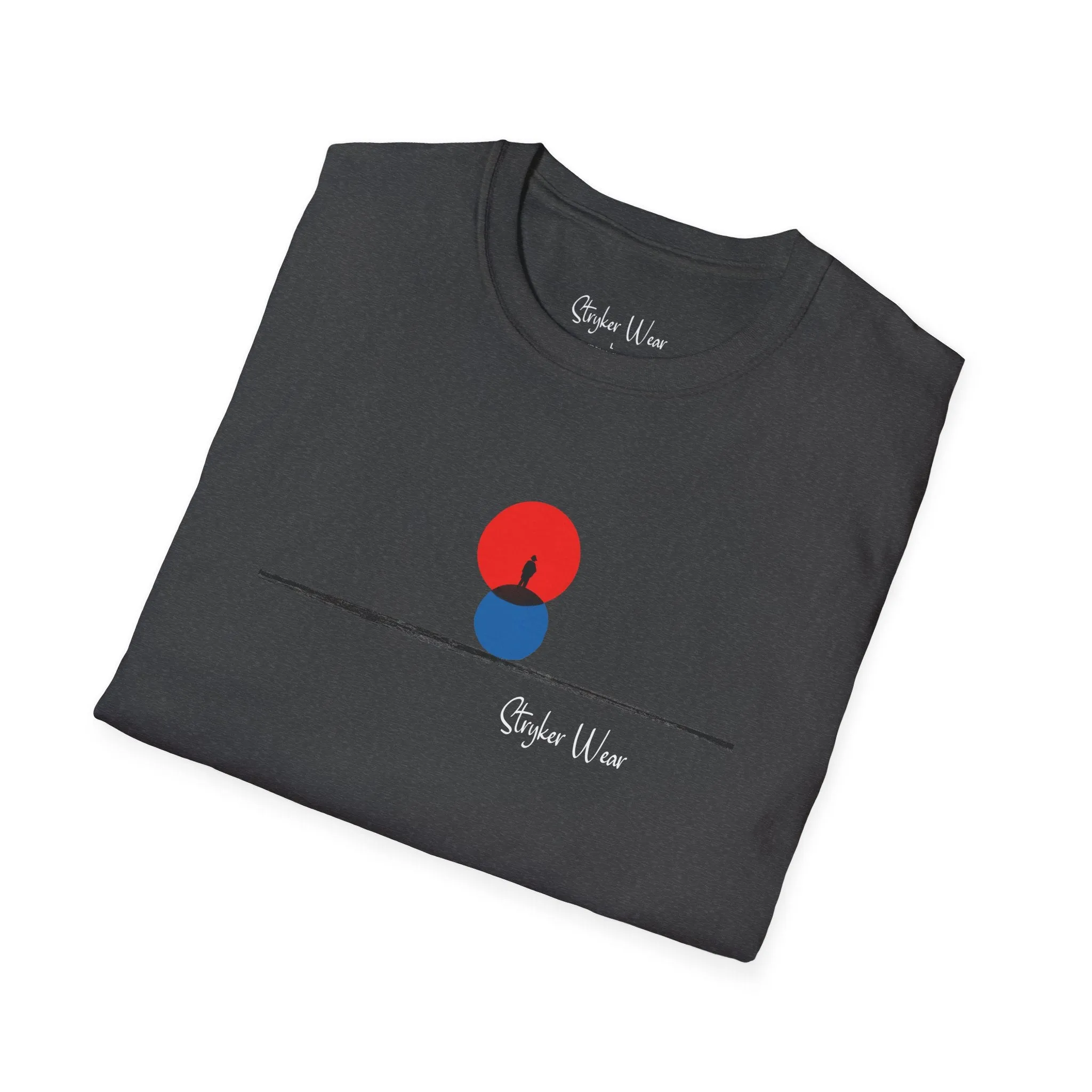 Minimalist Person & Sunset Art | Unisex Softstyle T-Shirt