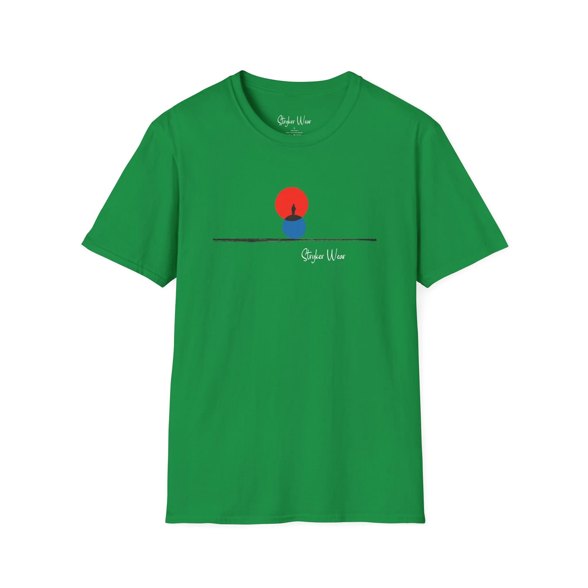 Minimalist Person & Sunset Art | Unisex Softstyle T-Shirt