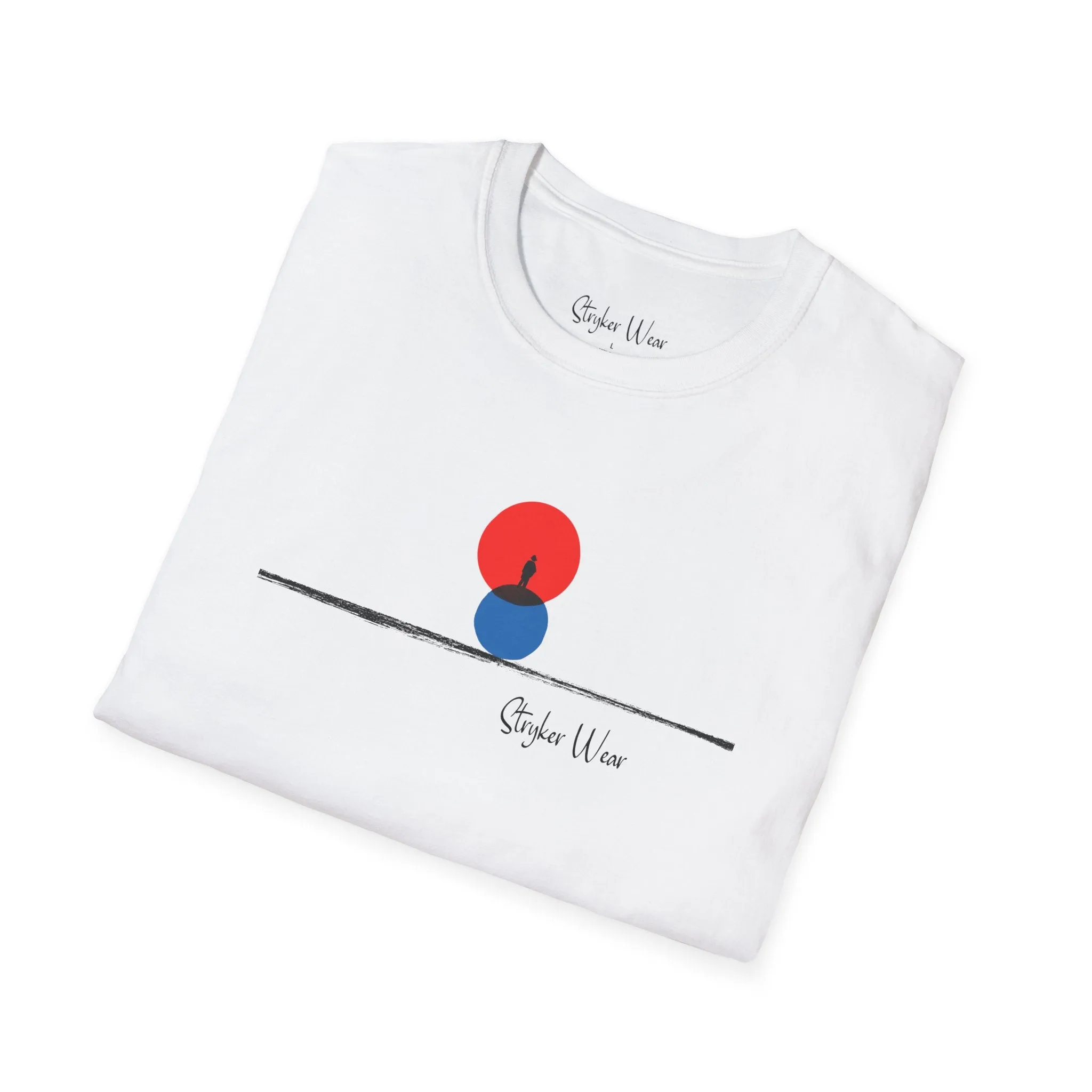 Minimalist Person & Sunset Art | Unisex Softstyle T-Shirt