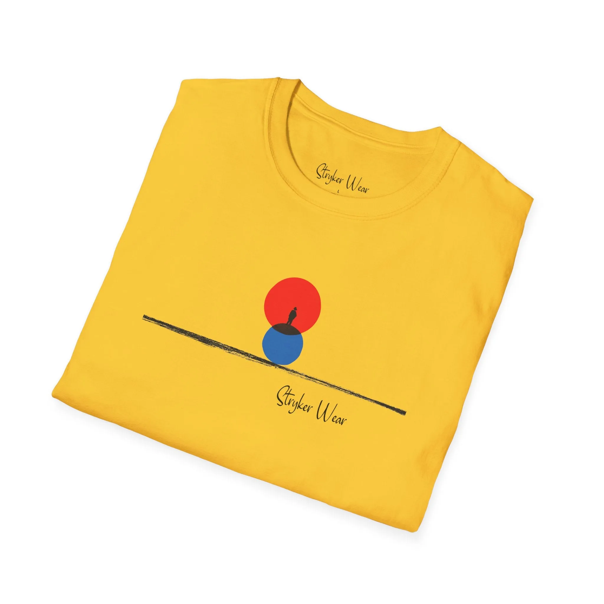 Minimalist Person & Sunset Art | Unisex Softstyle T-Shirt