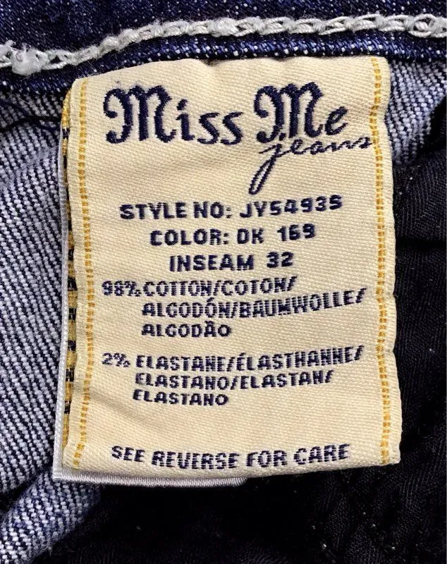 Miss Me Women's Blue Denim Skinny Jeans - Size 31