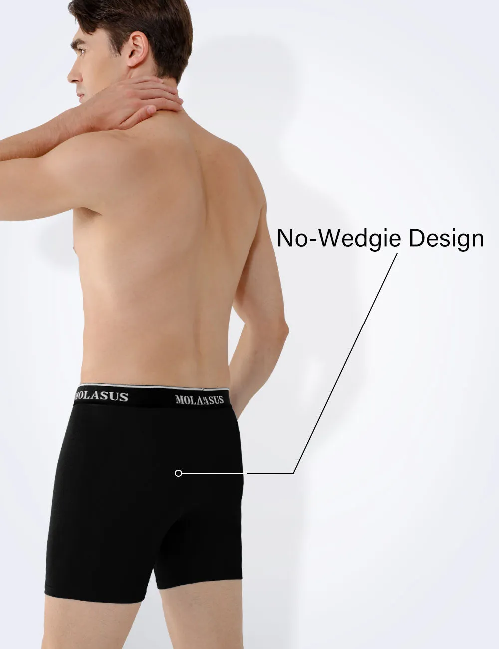 Molasus Mens Boxer Briefs Soft Cotton Underwear Open Fly Tagless Underpants Pack of 7