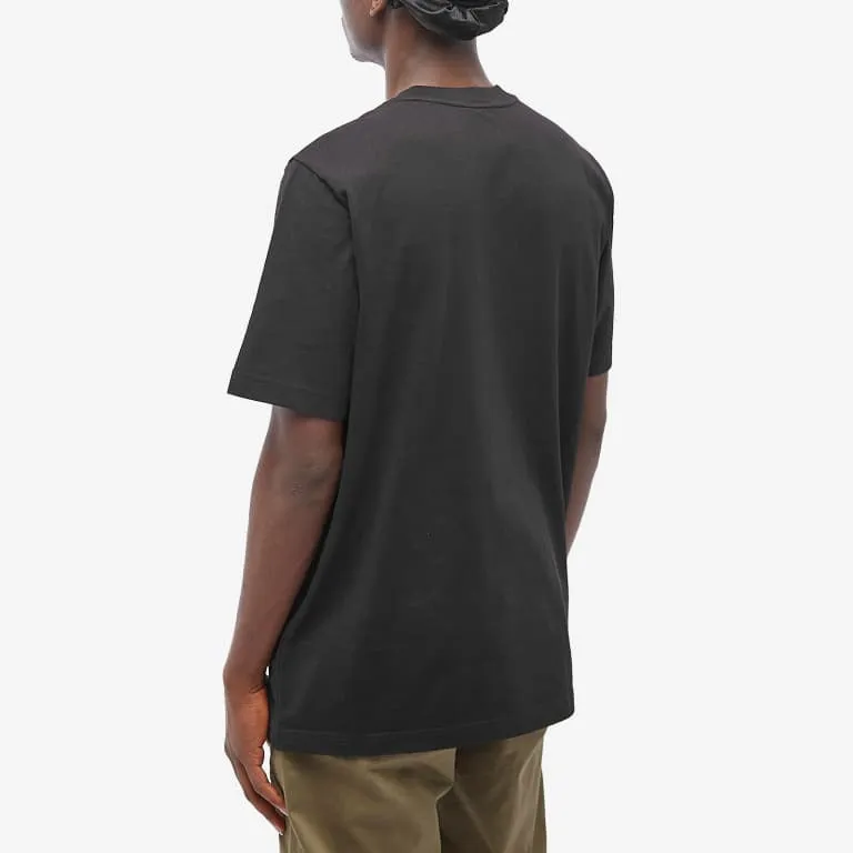 Moncler T-shirt with leather patch, black