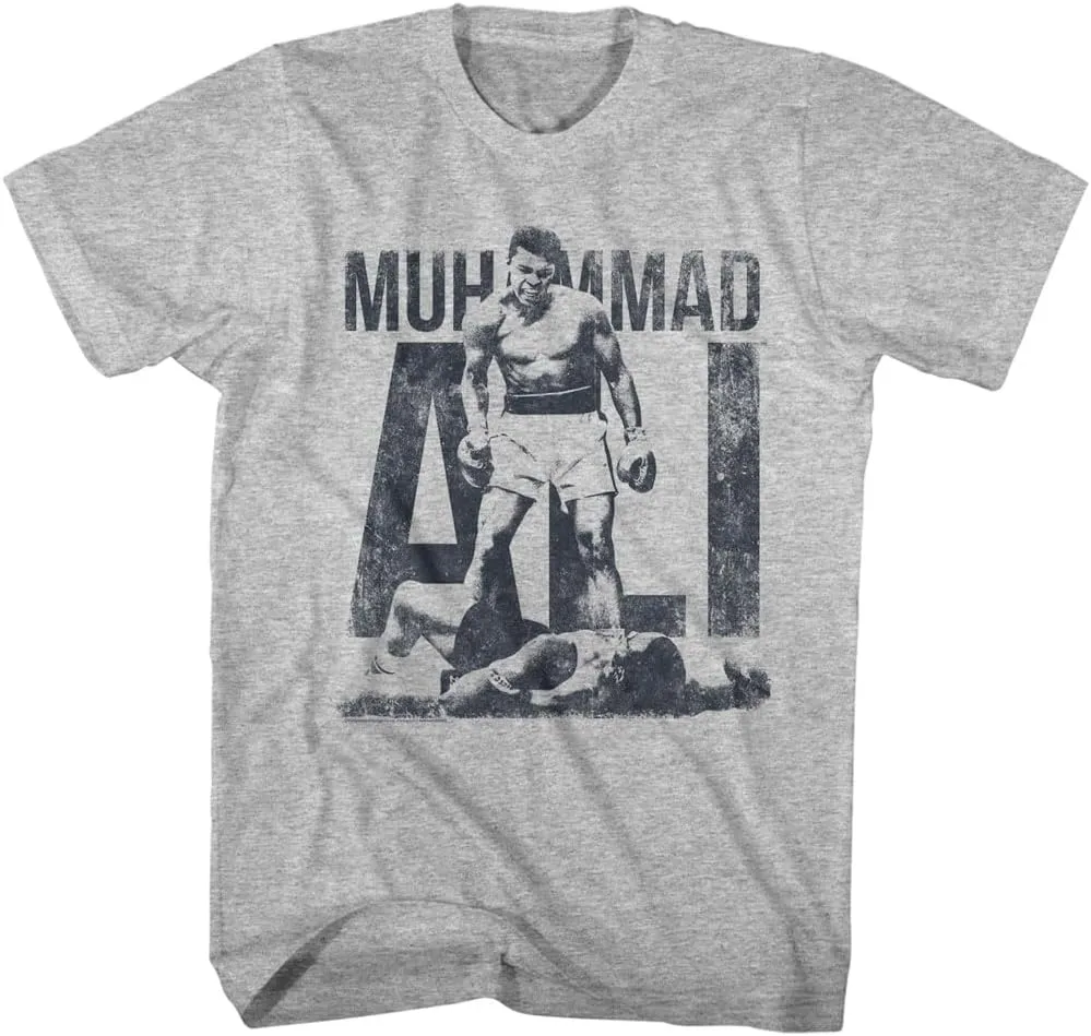 Muhammad Ali Heavyweight Champion Boxer Mens Gray Heather Short Sleeve T Shirt Vintage Style Graphic Tees