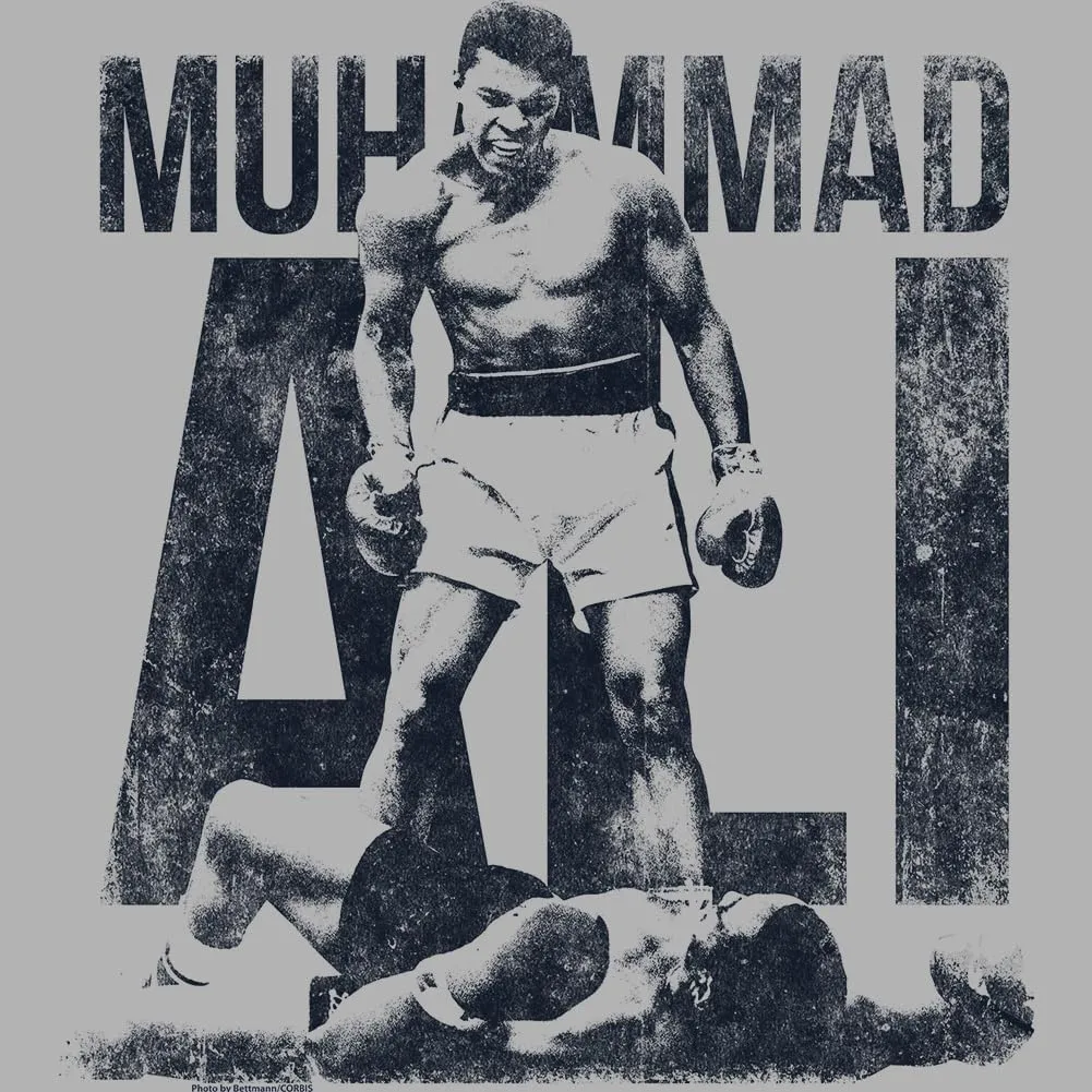 Muhammad Ali Heavyweight Champion Boxer Mens Gray Heather Short Sleeve T Shirt Vintage Style Graphic Tees
