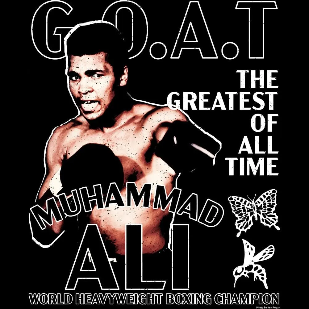 Muhammad Ali T Shirt Heavyweight Champ G.O.A.T Adult Short Sleeve T Shirts Vintage Style Graphic Tees