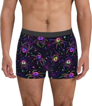 Multi-Colored Spiders Print Boxer Briefs For Men Breathable Underwear-