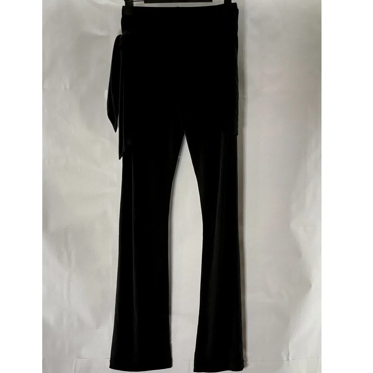NASTY GAL Women's Black Solid Tie Me Later Wide-Leg Lightweight Pants SZ 4
