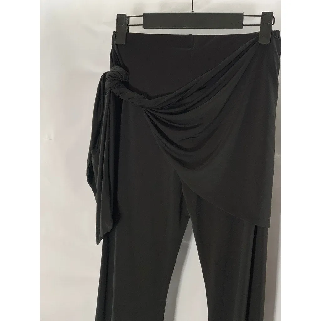 NASTY GAL Women's Black Solid Tie Me Later Wide-Leg Lightweight Pants SZ 4
